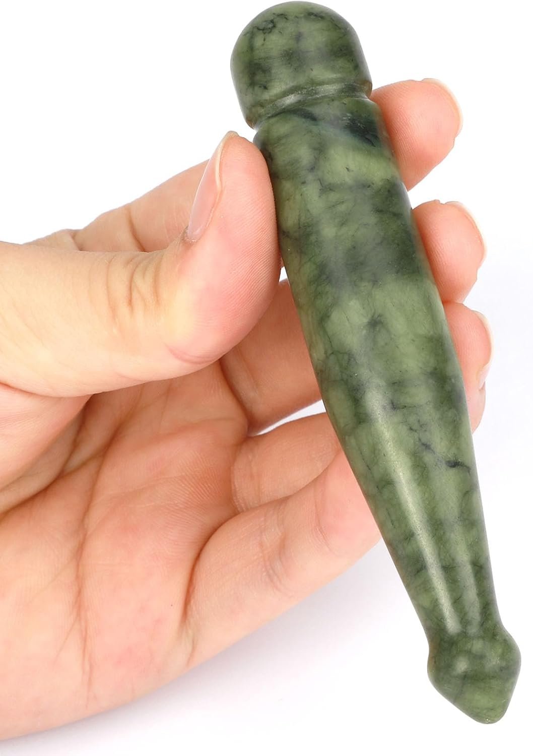gemshan Jade Gua Sha Pen – Handmade Deep Tissue Massage Tool, Scraping Therapy, Facial & Body Relaxation
