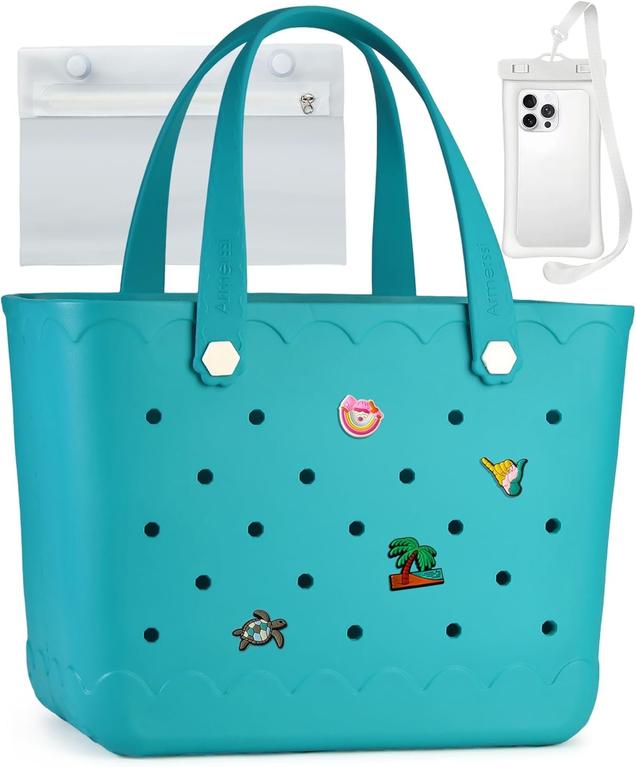 Rubber Beach Bag Waterproof Durable Large Tote Bag for Beach Sports Pool Swim Travel EVA Tote