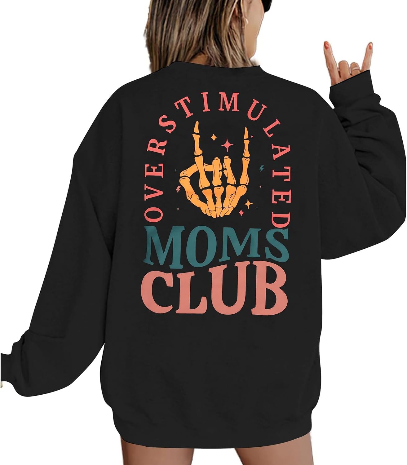 Overstimulated Moms Club Sweatshirt for Women: Mom Sweatshirts Crewneck Mama shirts Oversized Pullover Tops