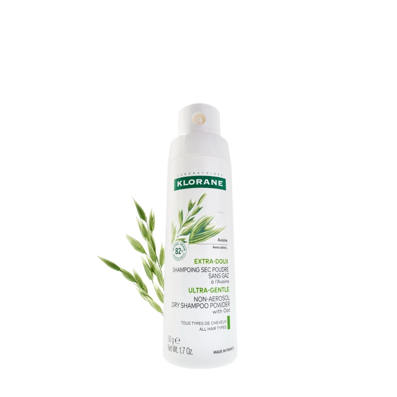 Klorane Ultra Gentle Dry Shampoo with Oat+ – Gentle Formula – Instantly Revives Hair and Eliminates Odor, Dirt, and Oils – Hypoallergenic & Vegan – Paraben & Sulfate-Free