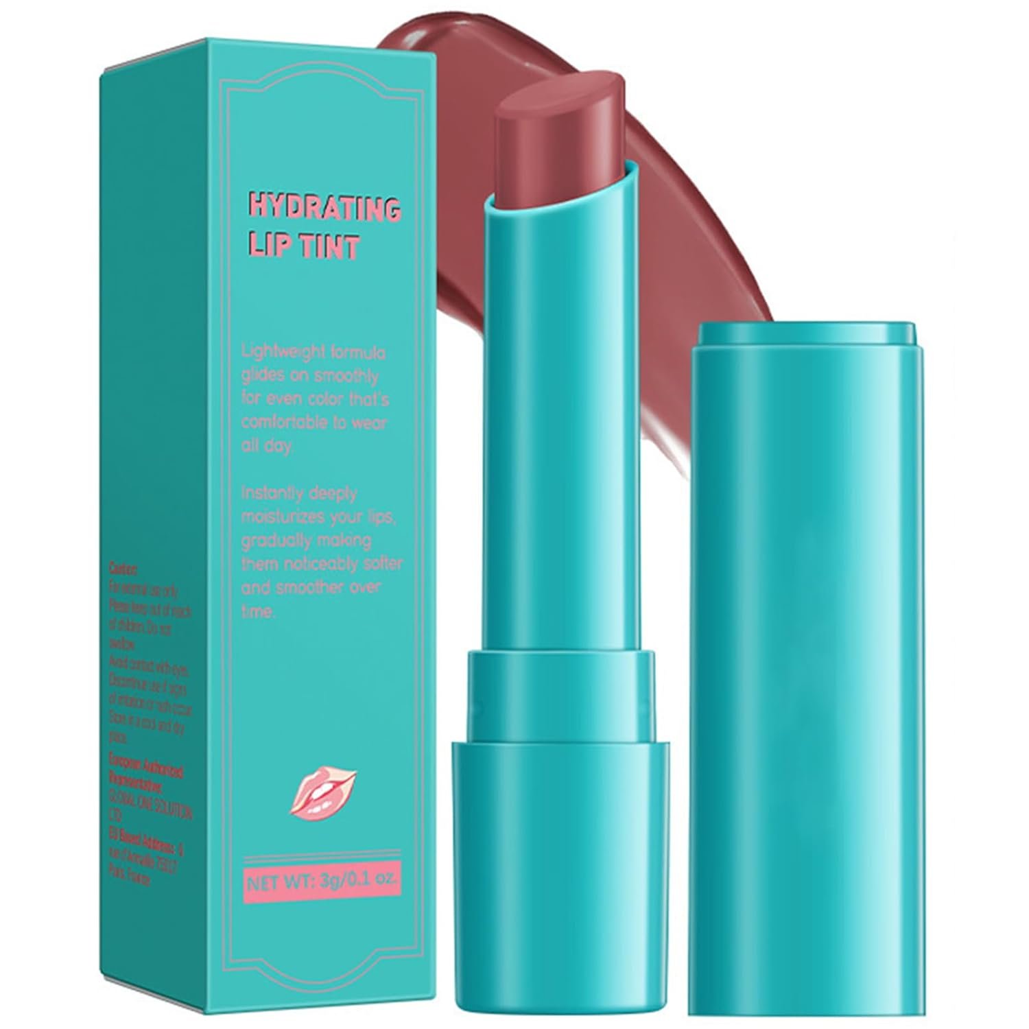 Lip Tint Hydrating, Moisturizing Lip Oil Balm, Long Lasting Waterproof Lip Gloss Non-Stick Cup Lipstick Set, Natural Ingredients Strong Moisturizing Lipstick (Dusty Rose)