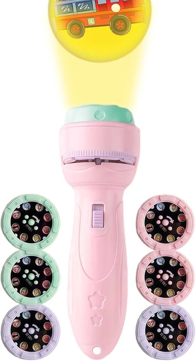 Story Beam Lantern – Night Light Projector Flashlight, 40 Patterns Display with Learning Use, Color Slide, Projection Design, Night Companion for Boys Girls Children Son Daughter Building and Bedtime
