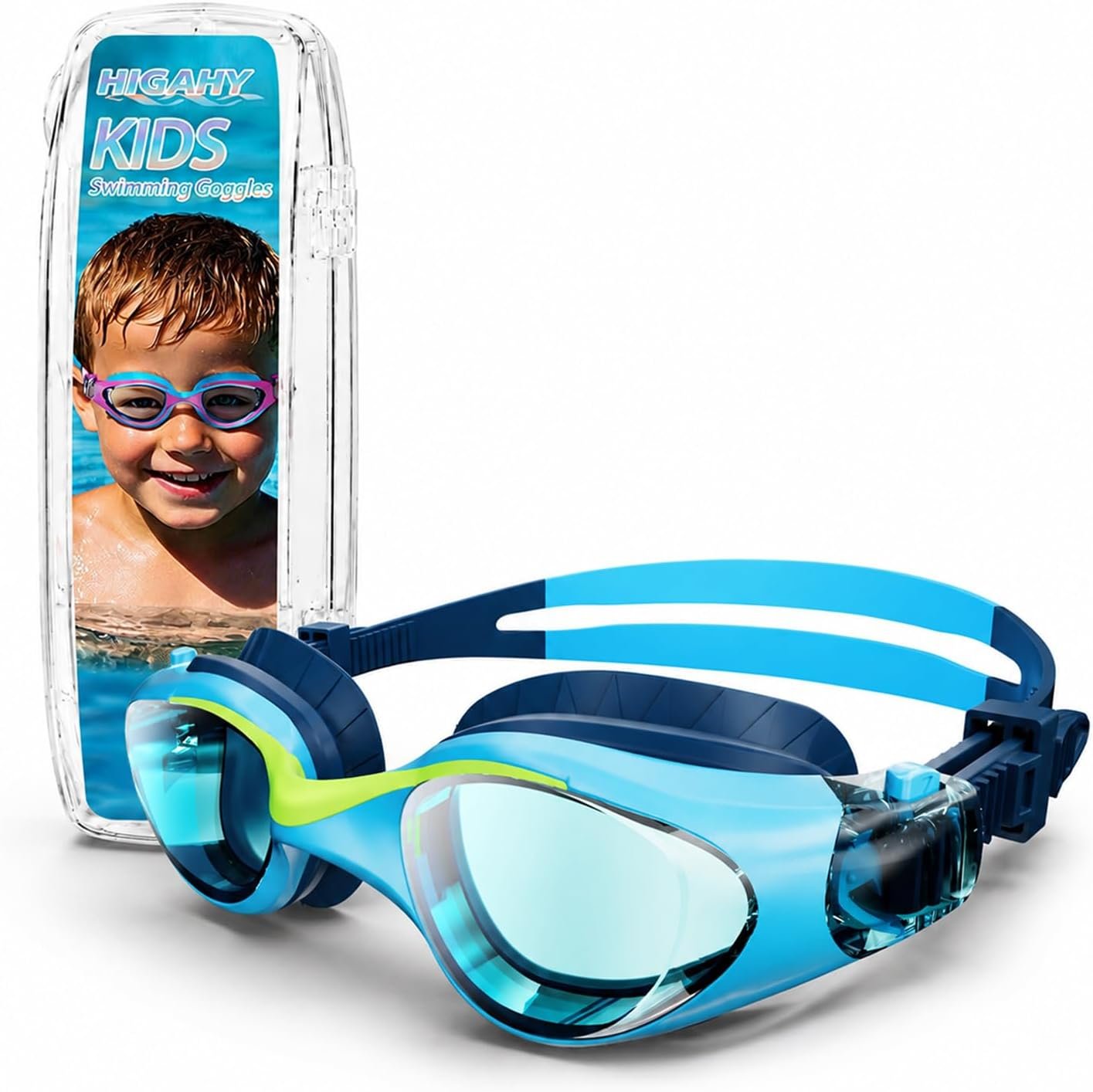 Kids Swim Goggles, Anti-Fog UV Protection, Leakproof Adjustable Strap Swimming Goggles for Boys Girls Ages 6–14