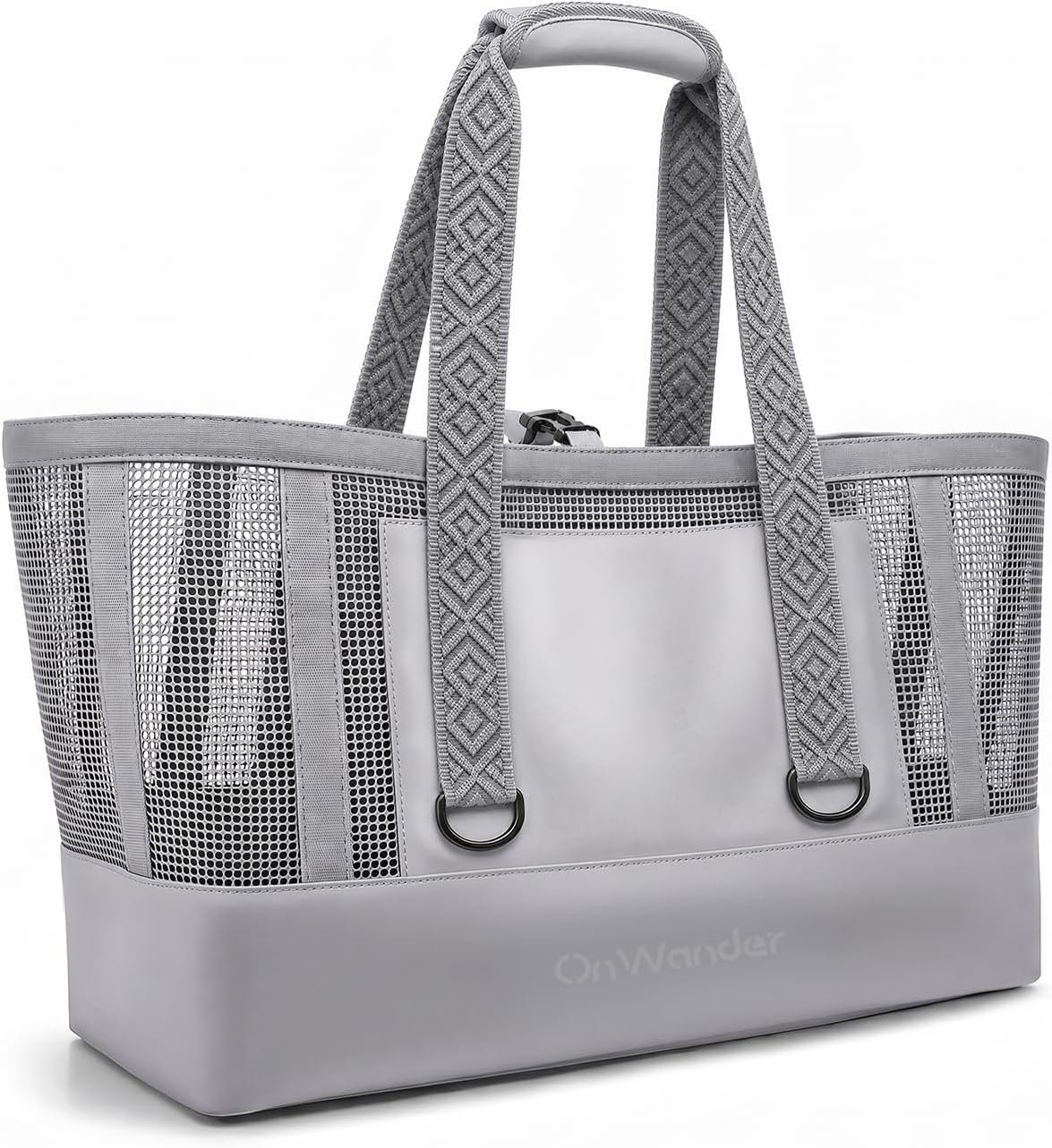 Large Mesh Beach Bag, Waterproof Bottom Tote, Structured Design Waterproof Pocket, Sandproof Pool Bag for Cruise Gym