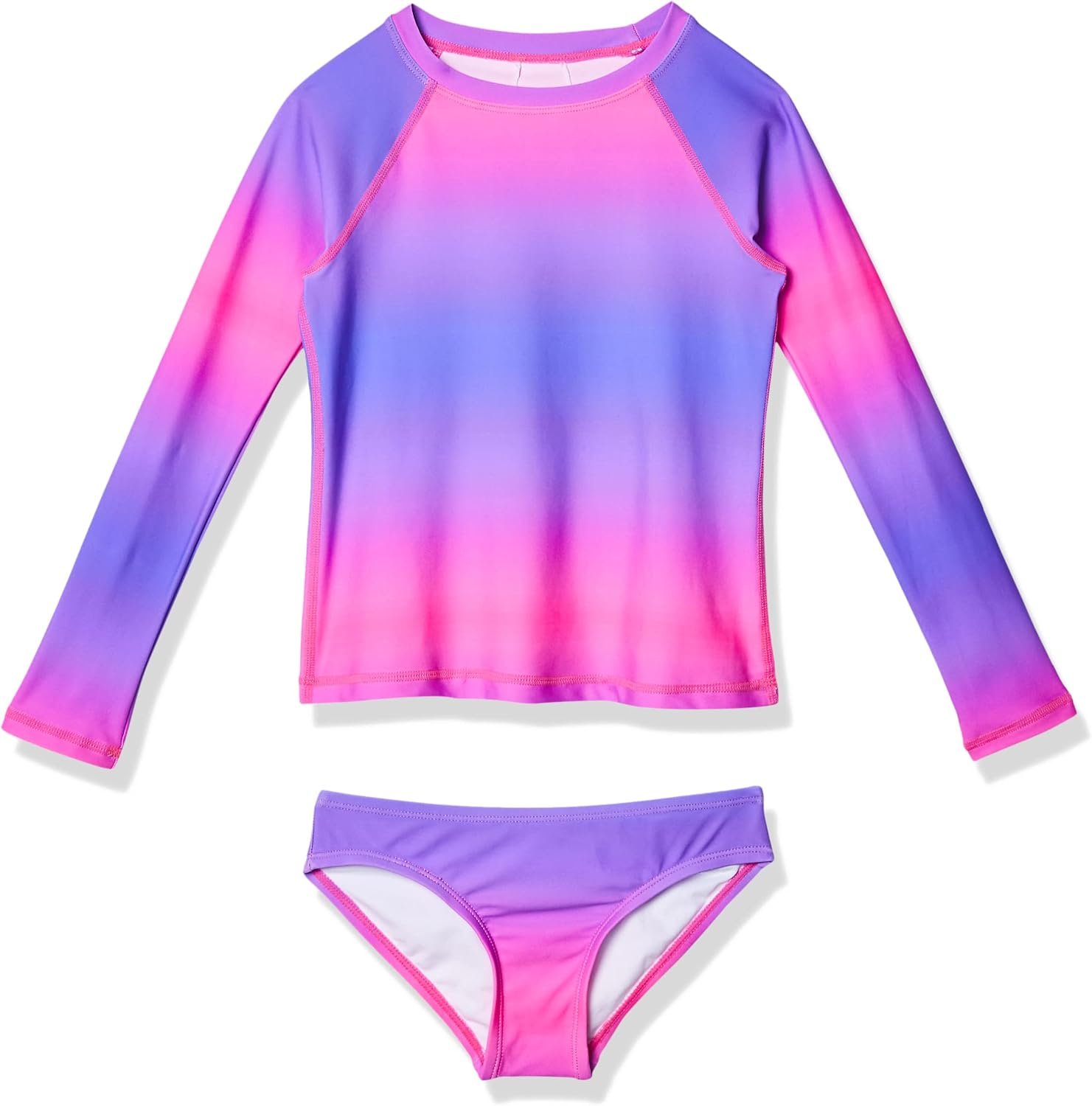 Kanu Surf Girls’ Long Sleeve Rashguard UPF 50 Two Piece Swim Set