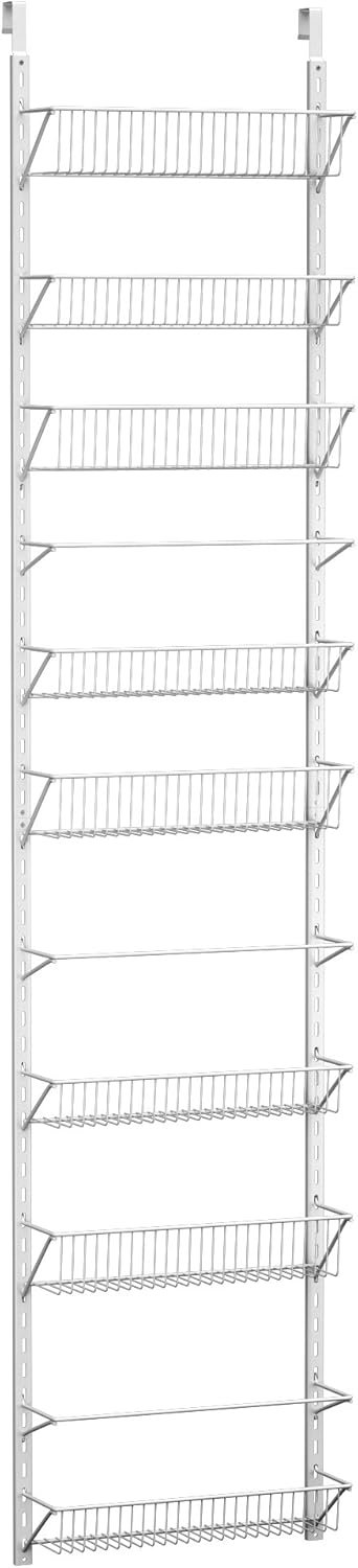 Home-Complete Pantry Over The Door Spice and Jar Rack Organizer – Great Storage Space for Cabinets and Kitchen – Wall Mounted 8 Tier Shelves