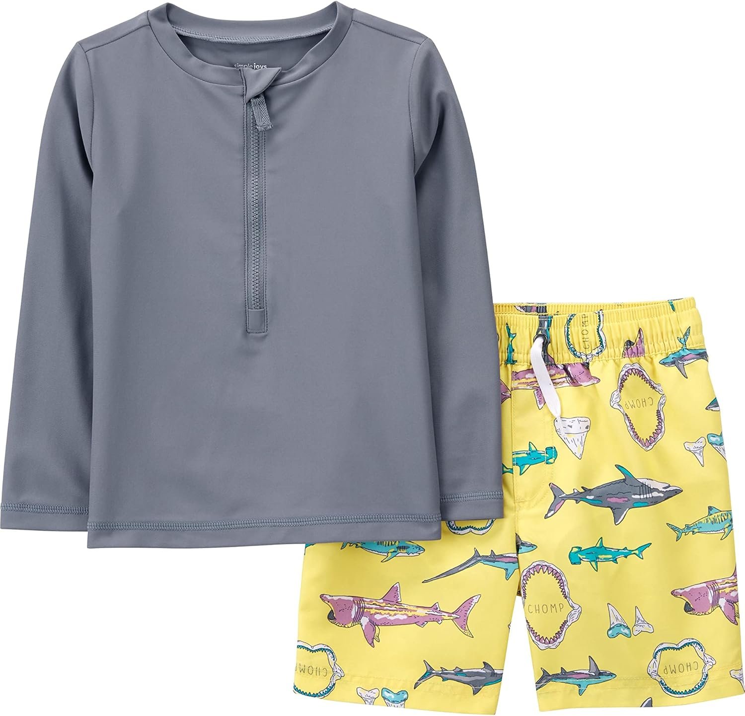 Simple Joys by Carter’s Baby Boys’ Swimsuit Trunk and Rashguard Set