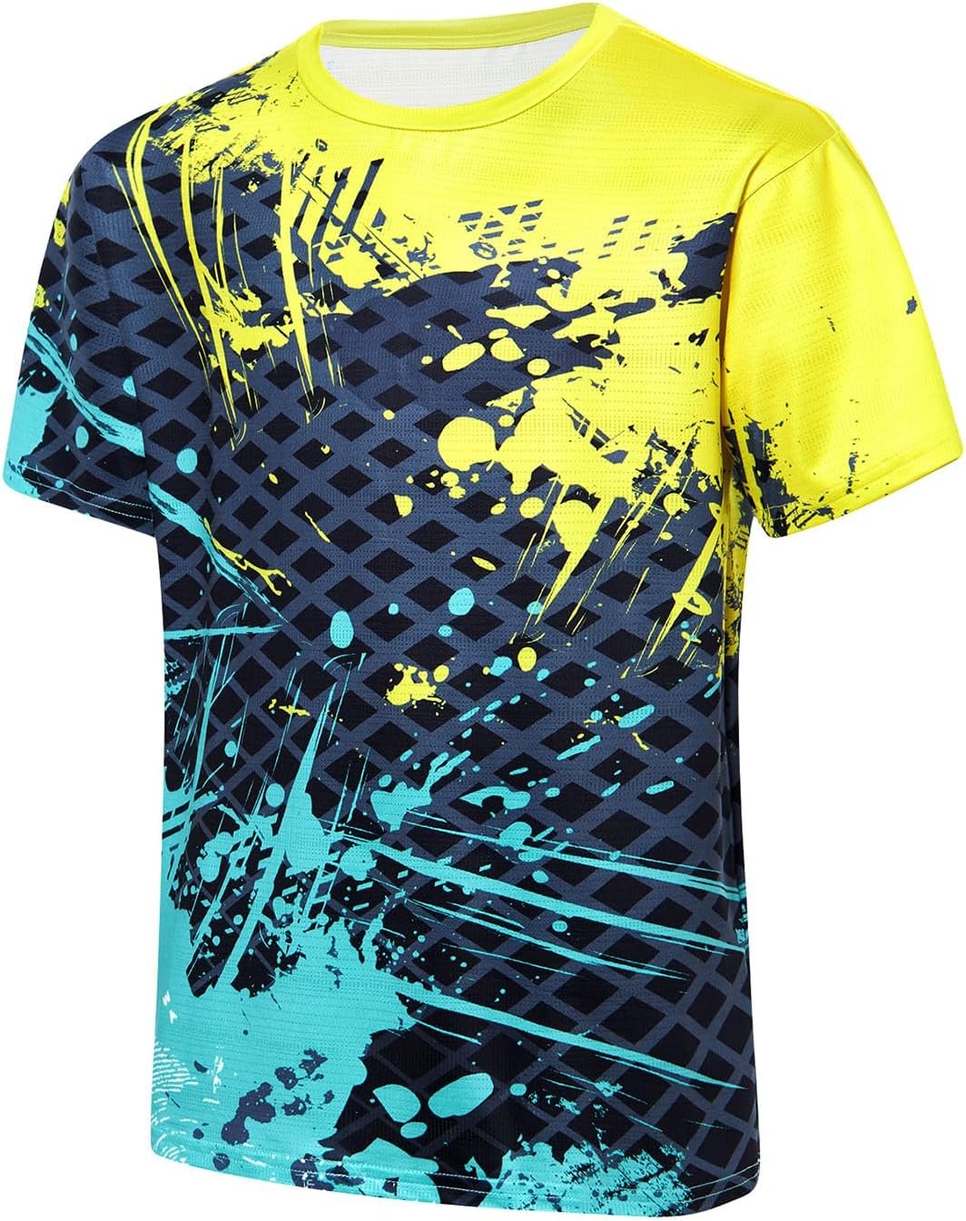 Lovekider Boys Athletic T-Shirt Dry Fit – Moisture Wicking Crew Neck Rash Guard Tees for Soccer, Gym, Sports, Size 7-14