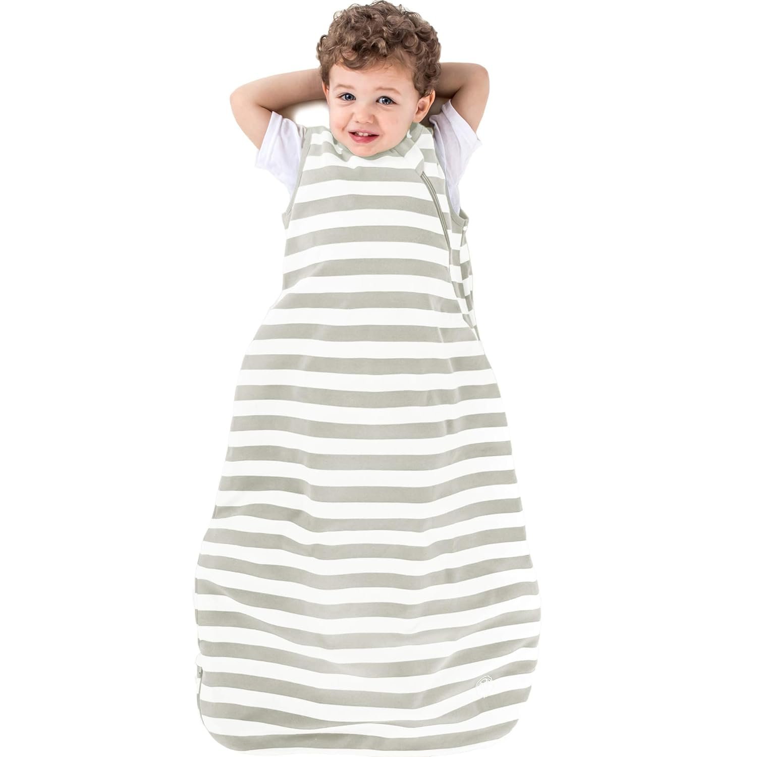 Ecolino Organic Cotton Baby Sleep Sack – 2-Way Zipper Baby Wearable Blanket – Toddler Sleeping Bag Sack – 18-36 Months – Silver