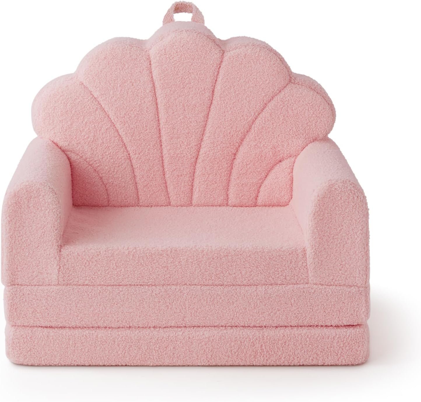 Blissful Diary Kids Couch, 2-in-1 Soft Fold Out Kids Couch, Convertible Kids Sofa Chair, Comfy Kids Furniture for Playroom, Reading & Play, Pink Shell