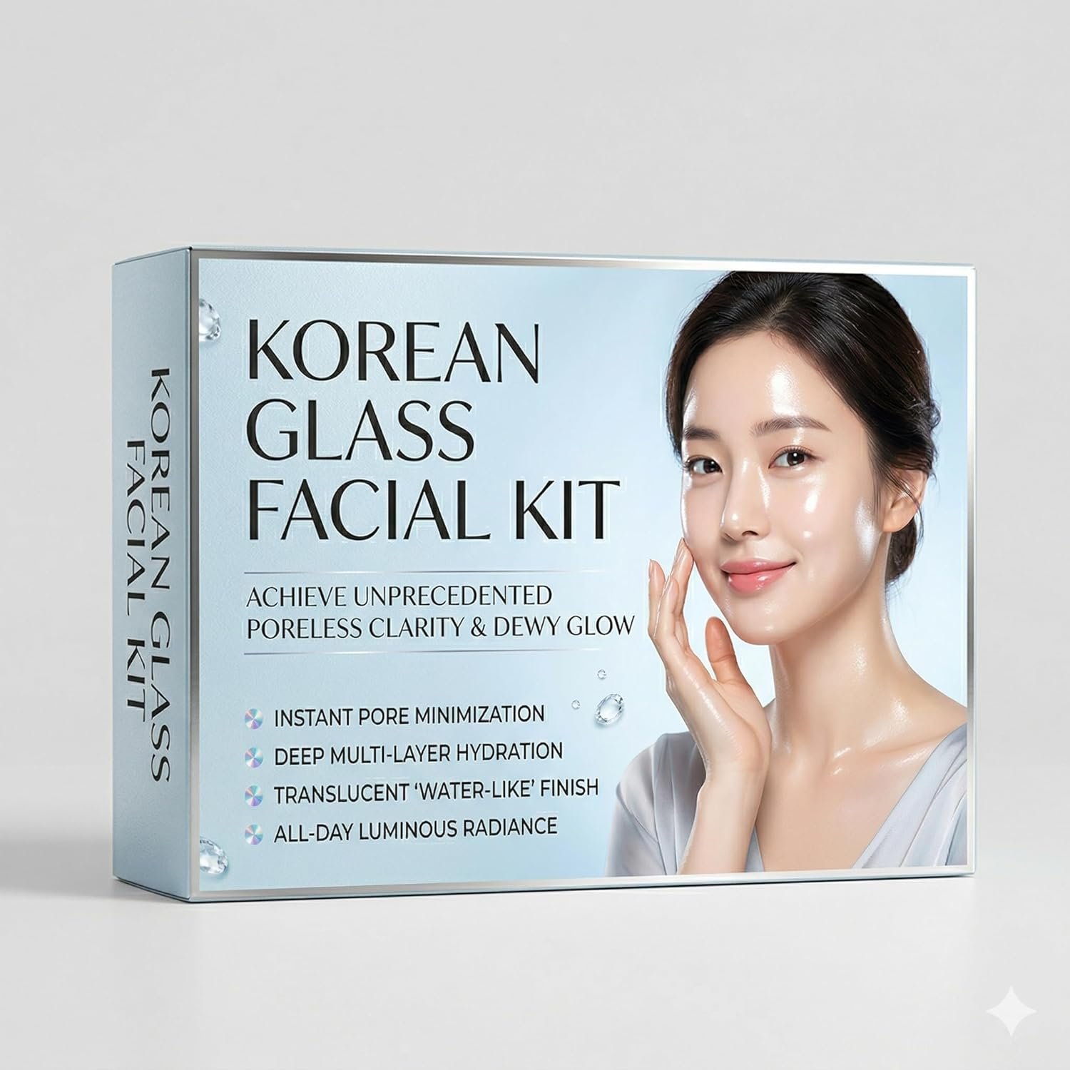 Korean Glass Facial Kit – Skincare Set for Poreless Clarity & Dewy Glow | Deep Multi-Layer Hydration, Instant Pore Minimization & All-Day Luminous Radiance