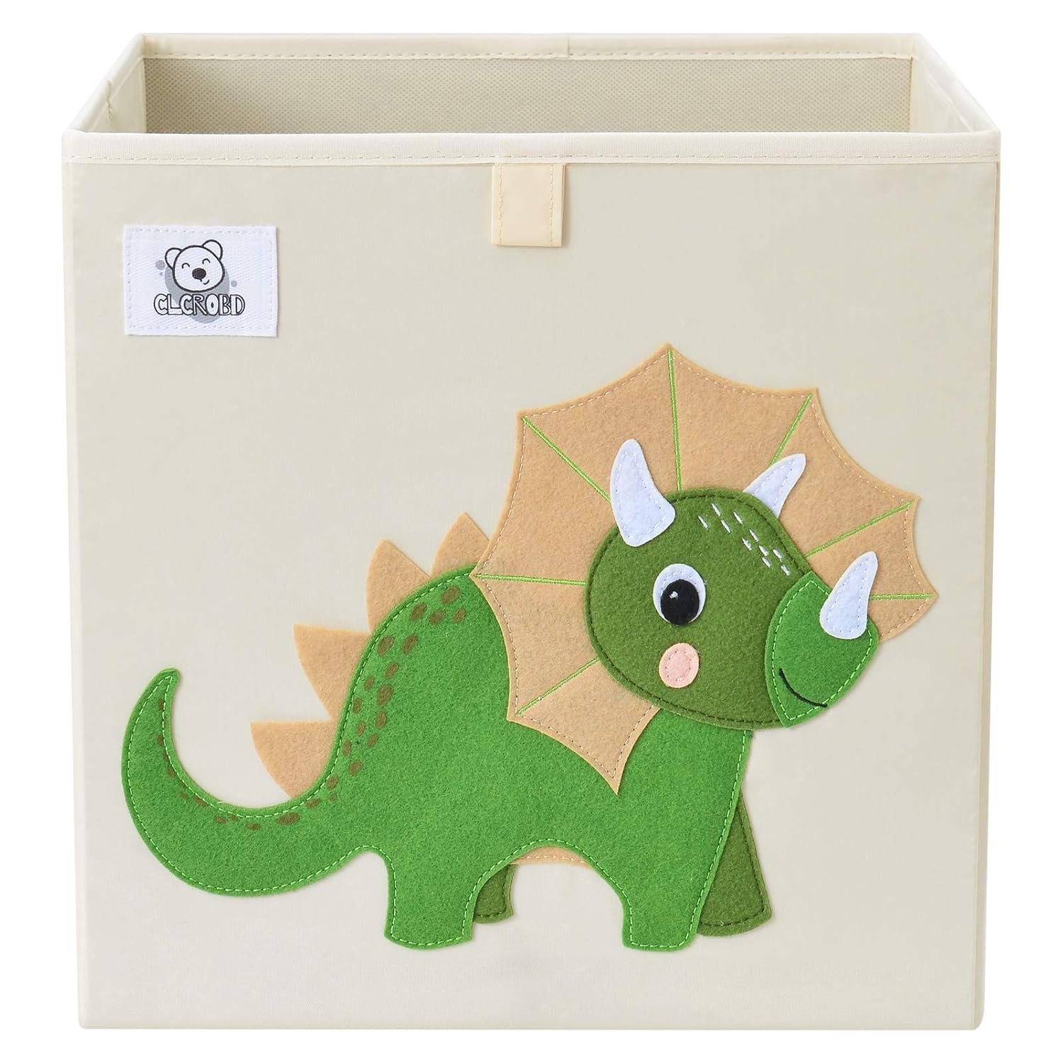 Foldable Animal Cube Storage Bins Fabric Toy Box/Chest/Organizer for Toddler/Kids Nursery, Playroom, 13 inch (Triceratops)