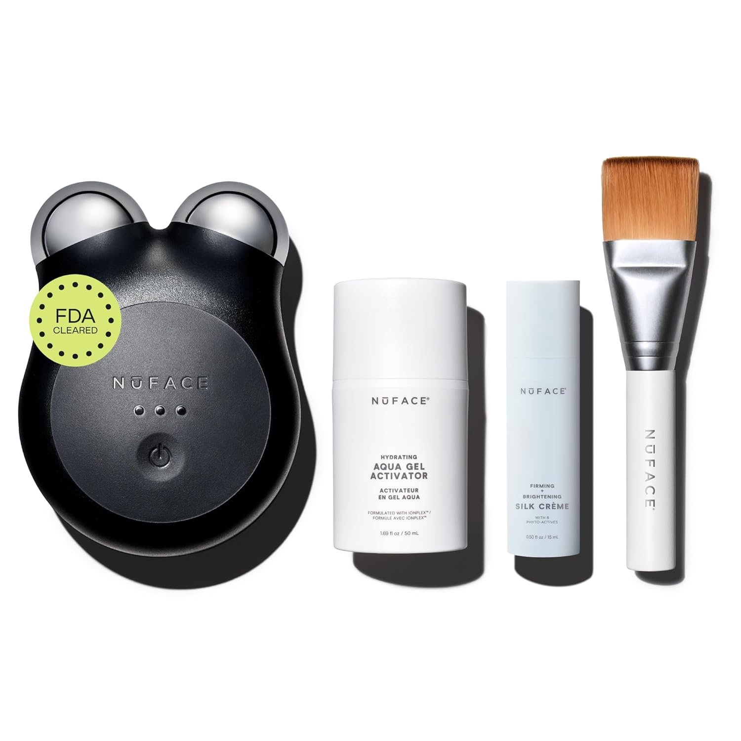 NUFACE MINI+ Facial Sculpting Tool – Microcurrent Face Massager Device for Skin Tightening, Contouring, Depuffing & Toning Cheeks, Neck & Jawline + Lymphatic Drainage & Activator Gel, Midnight Black