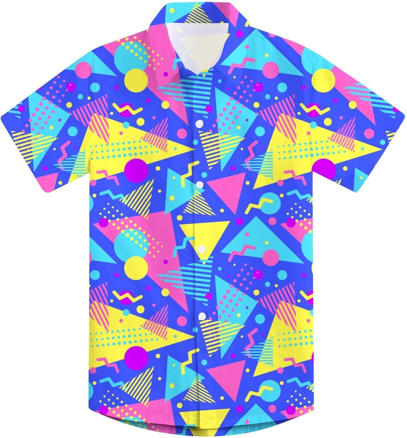 uideazone 2-10 Years Boys Button Down Shirts 3D Graphic Hawaiian Aloha Short Sleeve Dress Shirt Tops