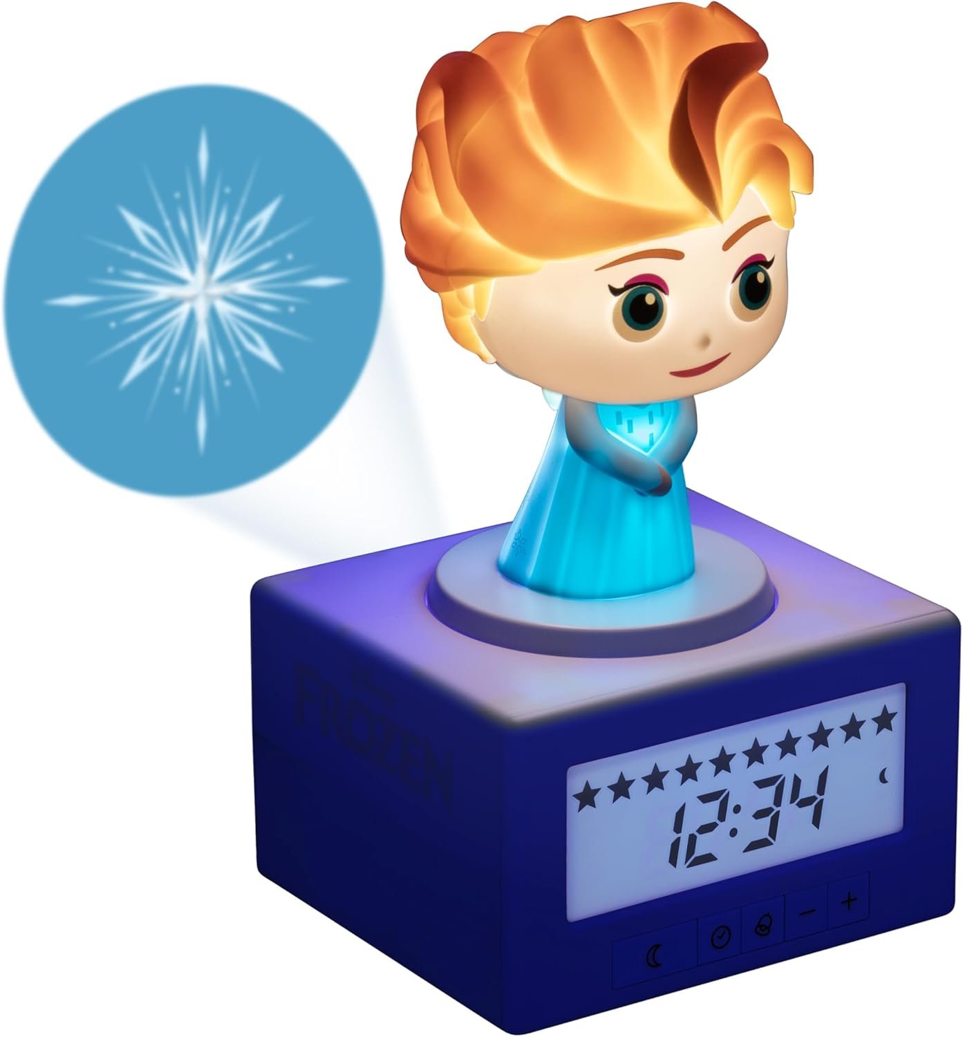 Paladone Disney Elsa Frozen Sleep Training Alarm Clock – Officially Licensed Disney Merchandise, Night Light for Girls, Bedroom, Nursery