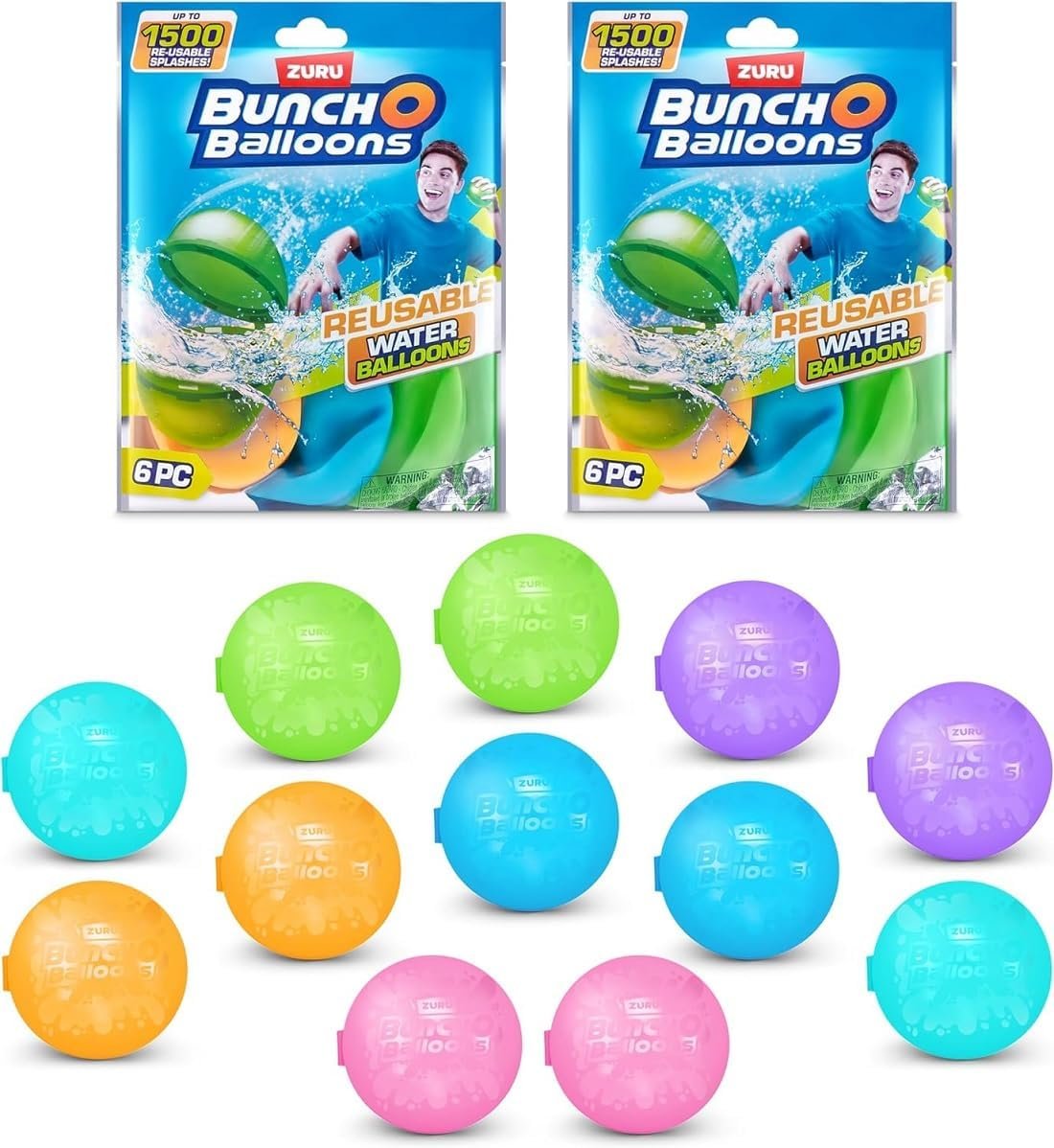 ZURU Bunch O Balloons Reusable Water Balloons,for Kids, Adults (13 Pack – Asst. Colors)