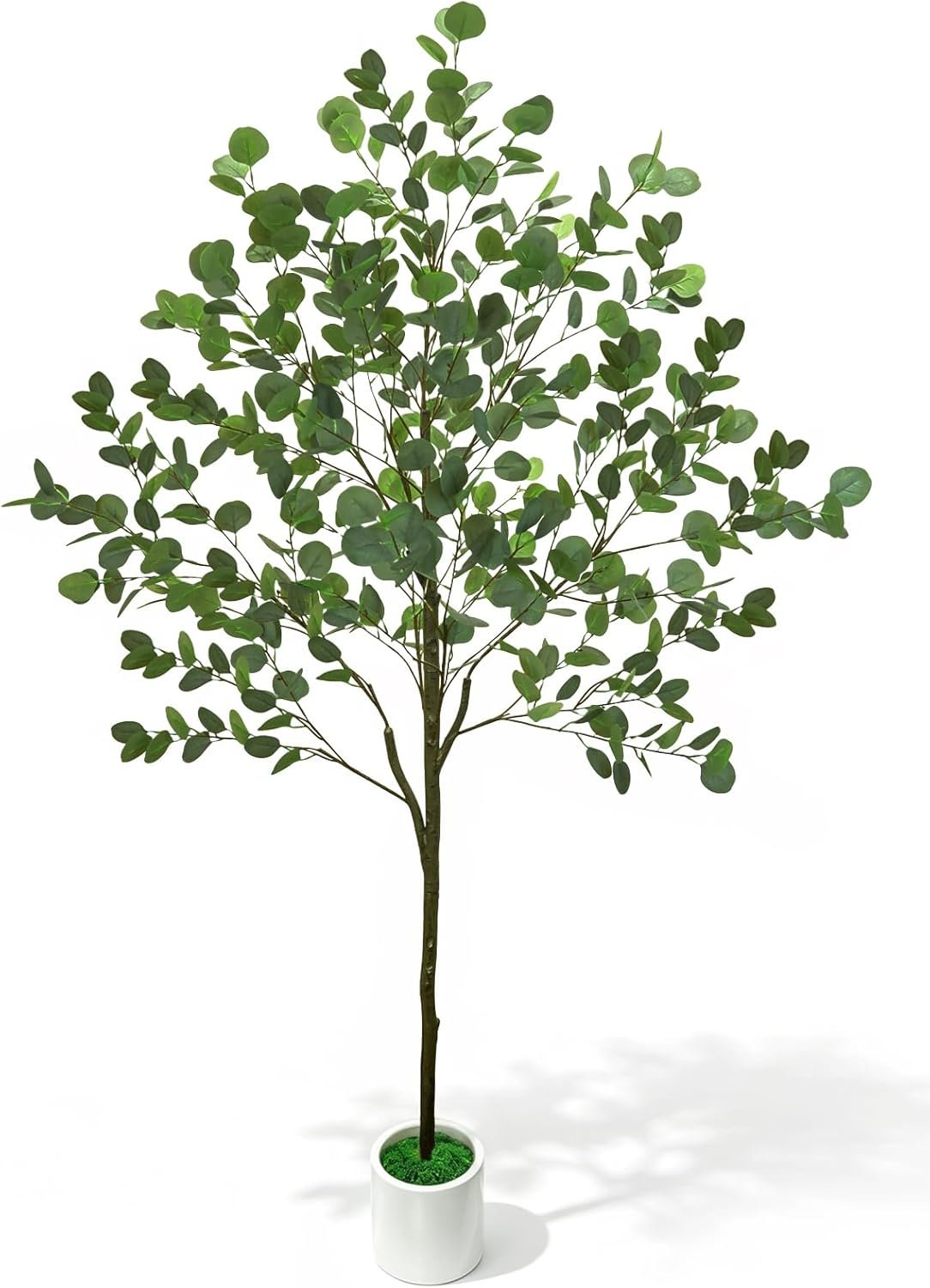 Artificial Eucalyptus Tree 6ft, Fake Floor Plants with Realistic Wood Trunk, Faux Trees Indoor for Home Office Living Room Bedroom Doorway Decor