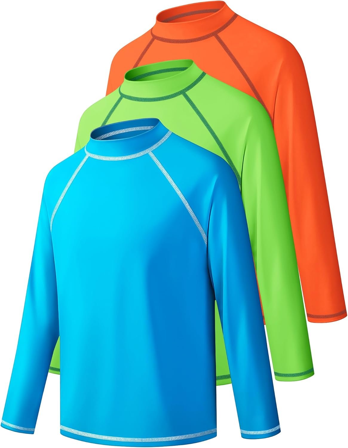 Boys Rash Guard Swim Shirt Long Sleeve UPF 50+ Sun Protection Kids Girls Youth Fishing Water Beach UV SPF Swimwear Quick Dry