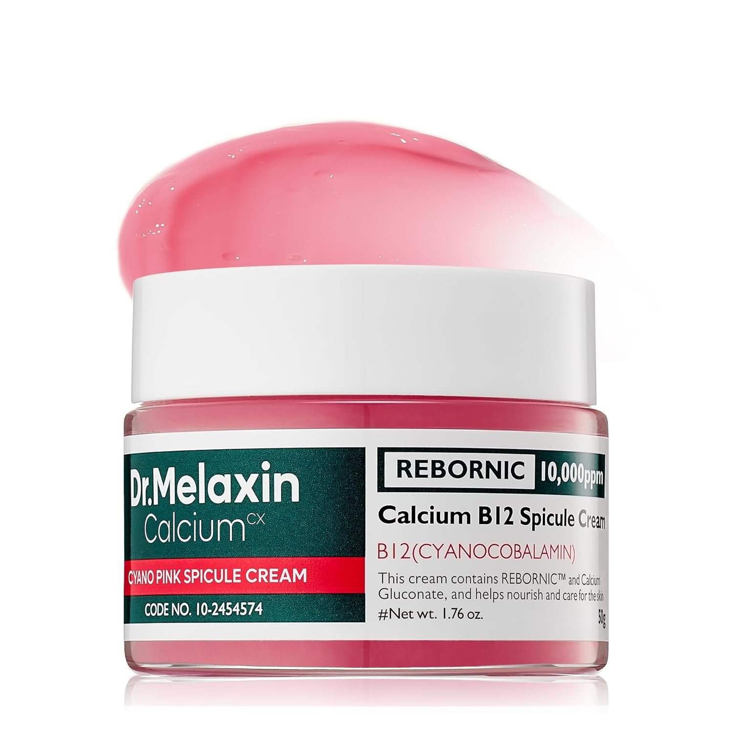 Dr.Melaxin Cyano Pink Spicule Cream with Calcium & Vitamin B12, Spicule Treatment for Dark Circles & Fine Lines, Niacinamide for Hydrating & Firming, 1.69 fl.oz