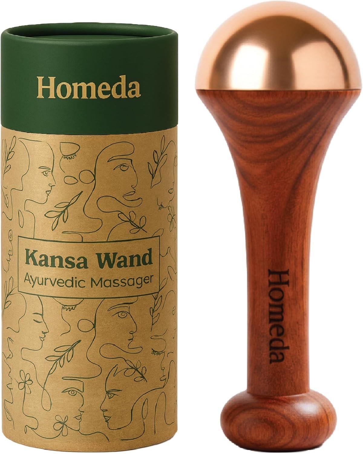Kansa Wand Ayurveda Foot Massager – Indian Skincare Tool – SWA Kansa Wand for Feet & Face Relazation, Wellness & Detox – Ayurveda Gifts (Single Bowl)