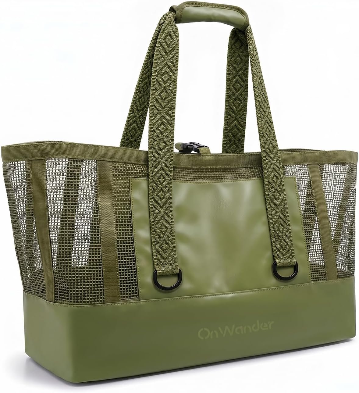 Large Mesh Beach Bag, Waterproof Bottom Tote, Structured Design Waterproof Pocket, Sandproof Pool Bag for Cruise Gym