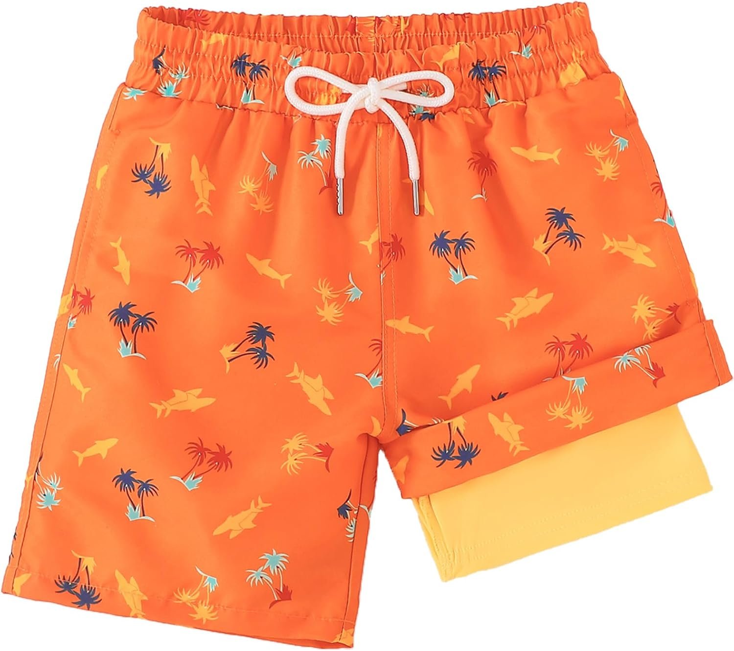 Boys Swim Trunks with Compression Liner Bathing Suit Quick Dry Swim Shorts for Kids 6-16 Years