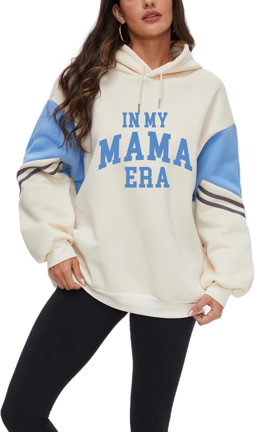 Vivimeng Mama Hoodies for Women Oversized Long Sleeve Sweatshirt In My Mama Era Pullovers Tops S-4XL