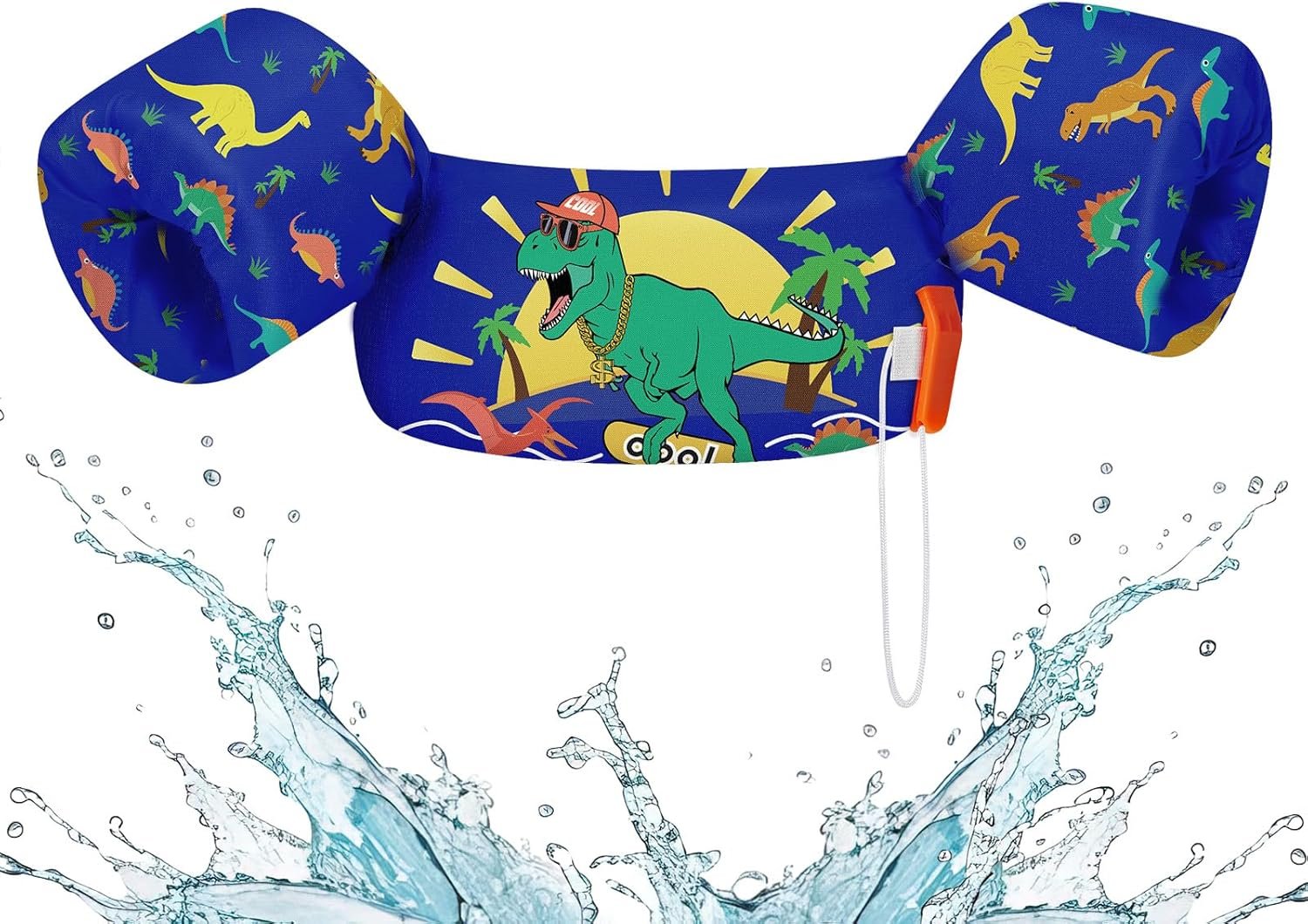 HeySplash Swim Vest for Kids, Toddler Pool Floaties Fit 22-30-40-50-60-66 Lbs, Children Puddle Swimming Jumper Jacket with Safety Buckle, Water Wing Arm Pool Float for Boat Swim Trainer Boy Girl 3-5-6