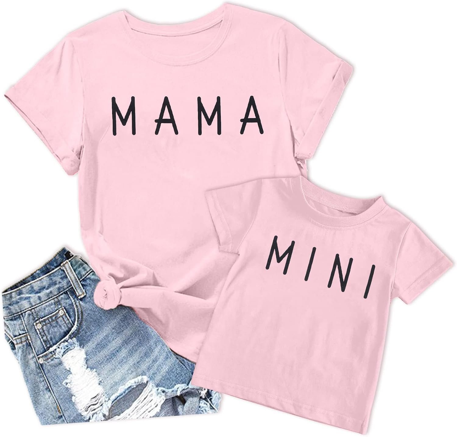 Mama and Mini Matching Outfits Mommy and Me Outfits Mom Daughter Matching Outfits Mother Baby Matching Short Sleeve Tee