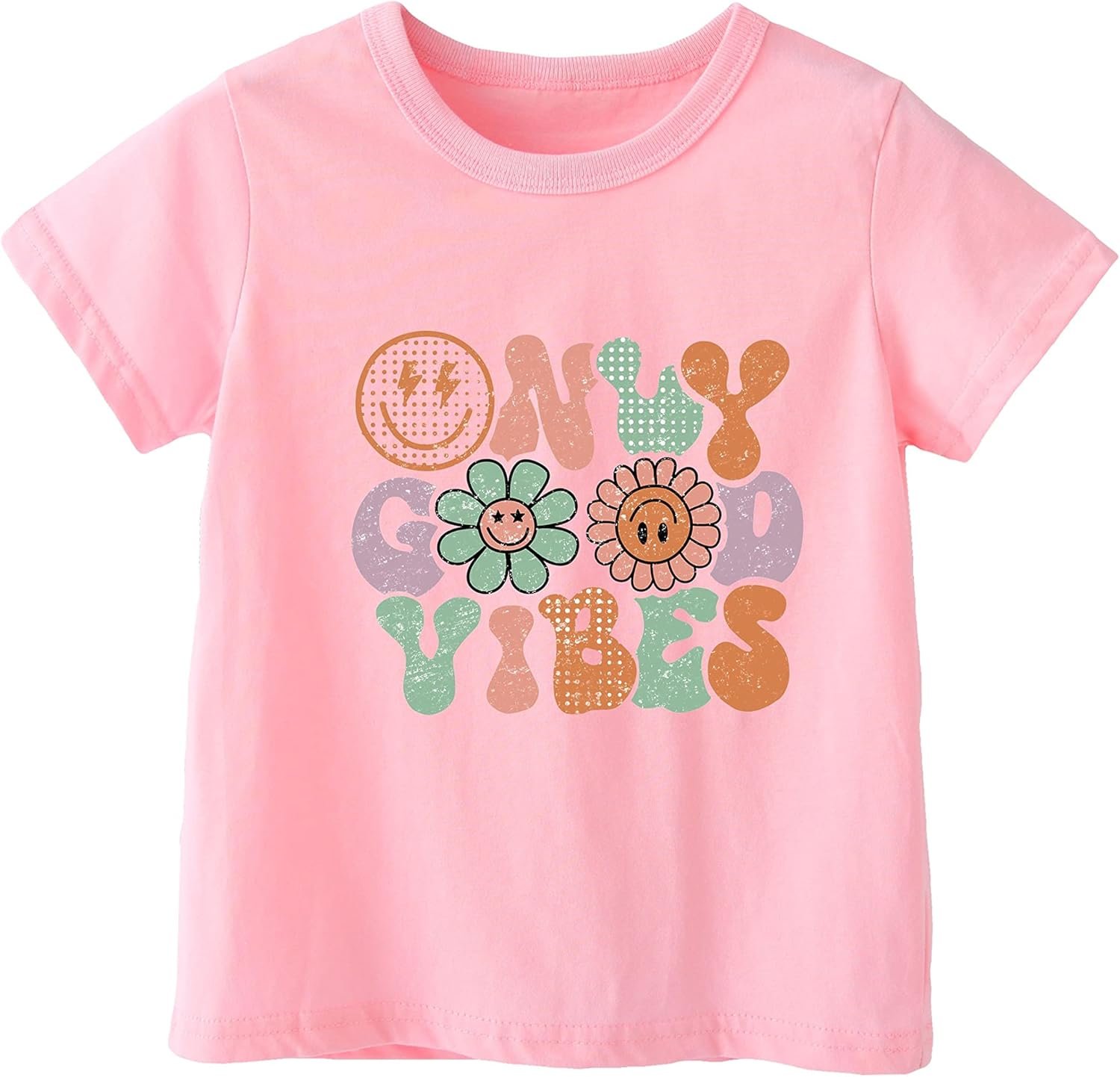 Toddler Baby Girls Clothes Summer Short Sleeve Funny Graphic Letters Print T-Shirt Top Cotton Tee