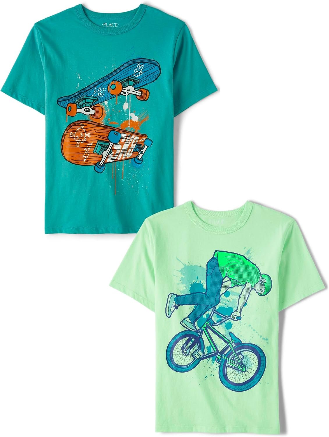 The Children’s Place Boys Gamer,Sports,Cars Short Sleeve Graphic T-Shirts,2 Pack