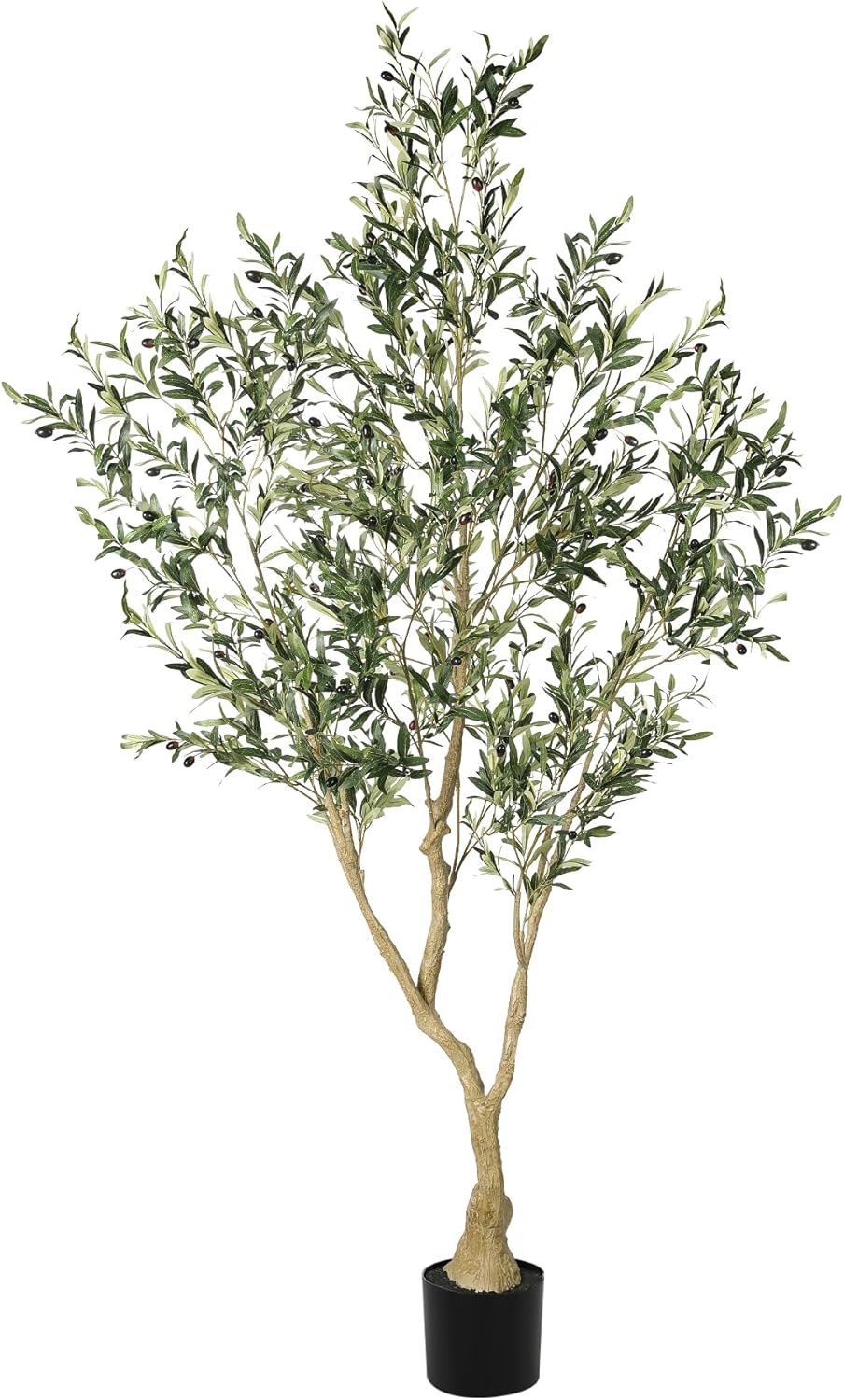 LYERSE Olive Trees Artificial Indoor – Faux Olive Tree 7ft with Large Olive Branches and Lifelike Fruits – Fake Olive Tree for Modern Home Office House Living Room Decor