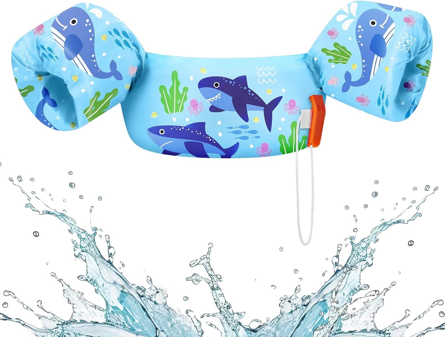 HeySplash Swim Vest for Kids, Toddler Pool Floaties Fit 22-30-40-50-60-66 Lbs, Children Puddle Swimming Jumper Jacket with Safety Buckle, Water Wing Arm Pool Float for Boat Swim Trainer Boy Girl 3-5-6