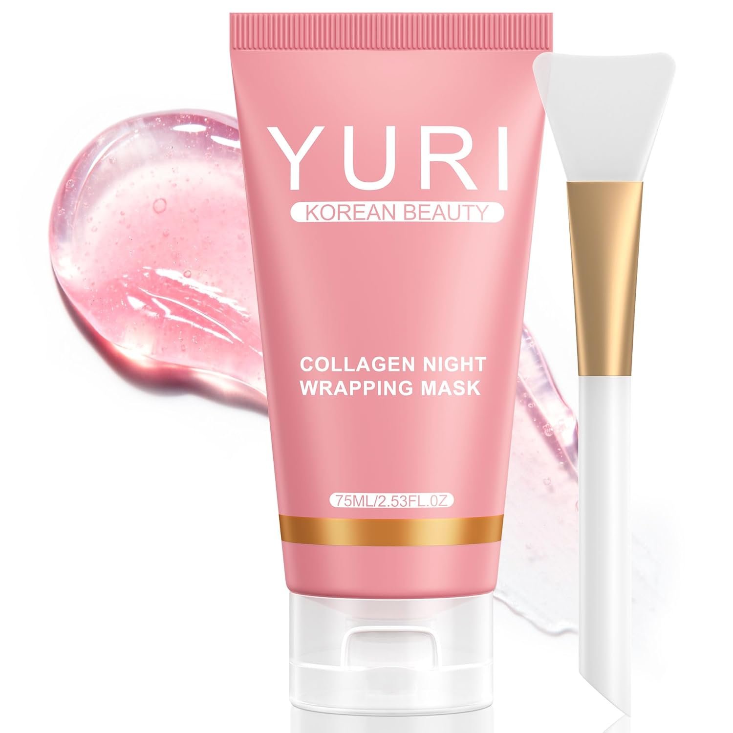 Dongyu YURI Collagen Night Wrapping Mask: Overnight Collagen Peel Off Mask – Achieve Glass Skin with Elasticity & Hydration – Renews Skin Balance Night After Night – For All Skin Types (2.53 fl.oz)