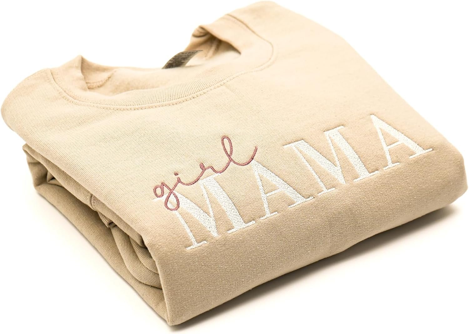 Girl Mama Embroidered Sweatshirt for Women, Cute Mom Crewneck Pullover – Gift for Girl Mom, Mother’s Day