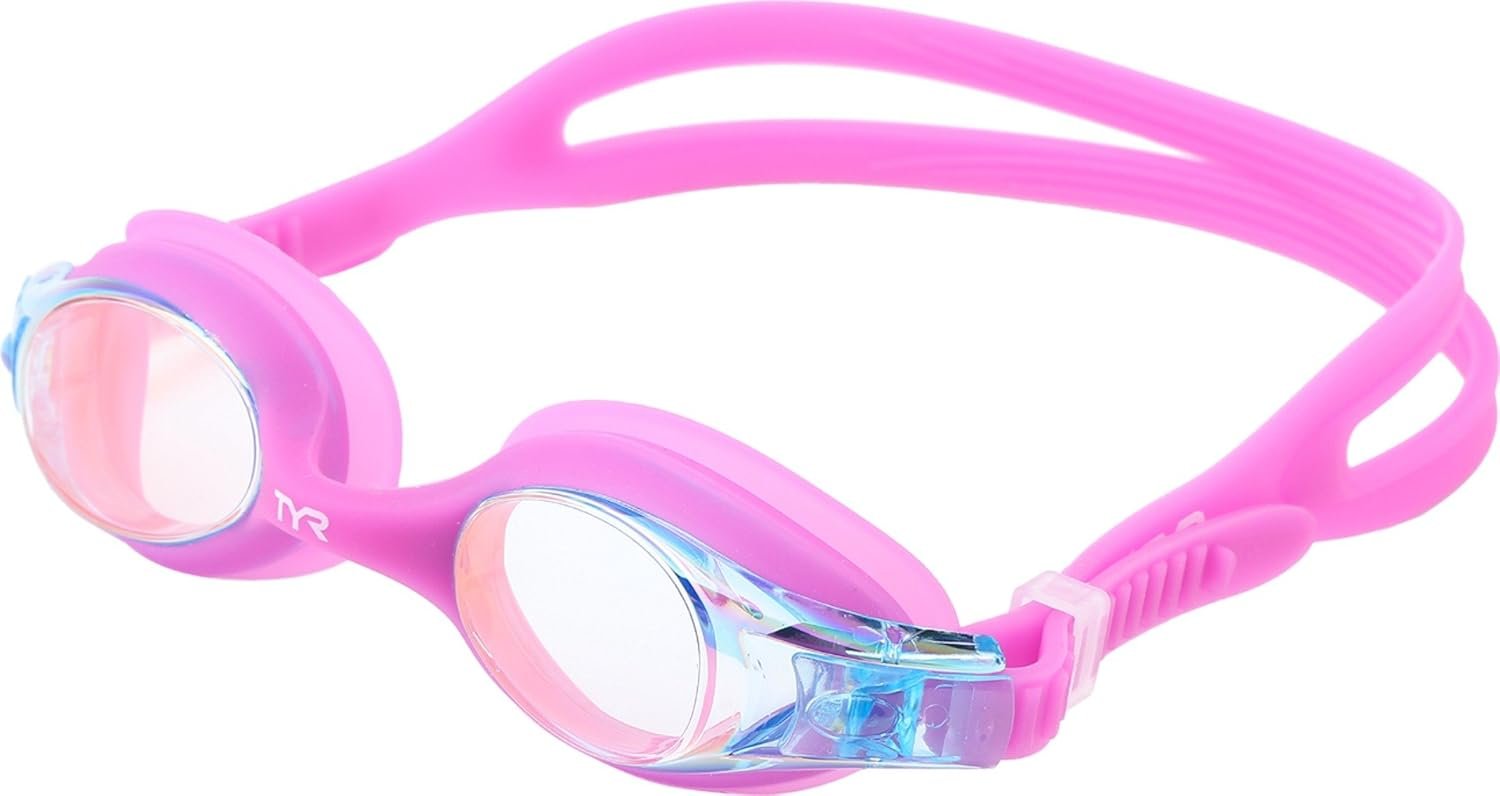TYR Swimple Metallized Kids’ Mirrored Swimming Goggles for Training and Recreation – Anti-Fog, UVA/UVB Protection