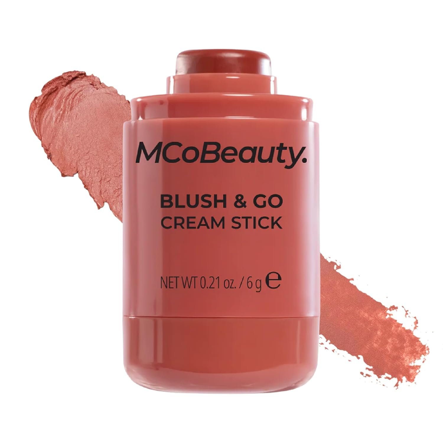 MCoBeauty Blush & Go Cream Stick – Warm Terracotta – Multiuse Buildable Lip & Cheek Blush Color for a Radiant Dewy Glow – Face Makeup with Shea Butter & Hyaluronic Acid – Vegan & Cruelty Free