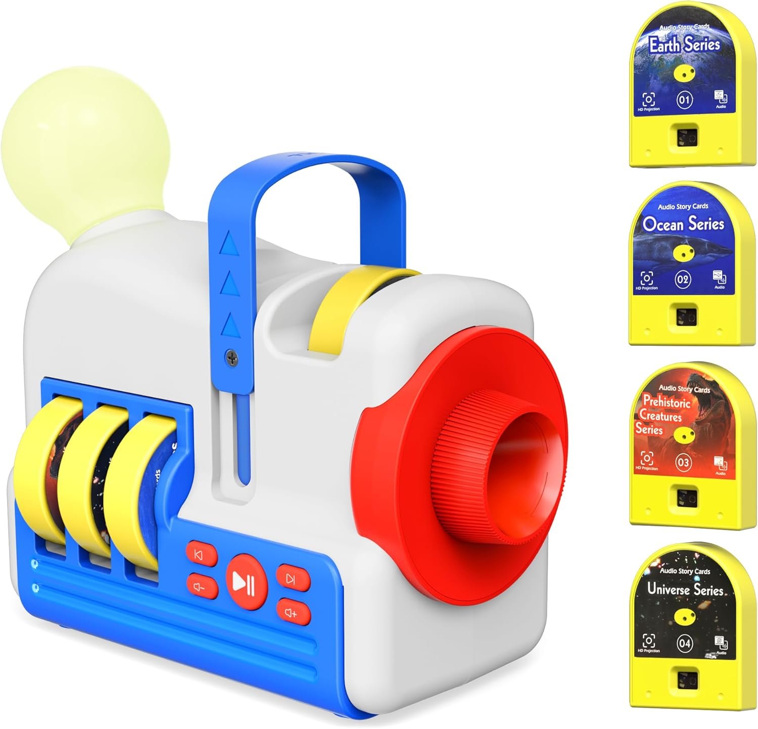 Projector Storytelling Machine for Kids, Screen-Free Bedtime Story Player with 32+ Classics, 9 White Noise & 5-Mode Night Light – Ideal Toddler Sleep Trainer & Birthday Gift for Boys Girls Ages 1-8