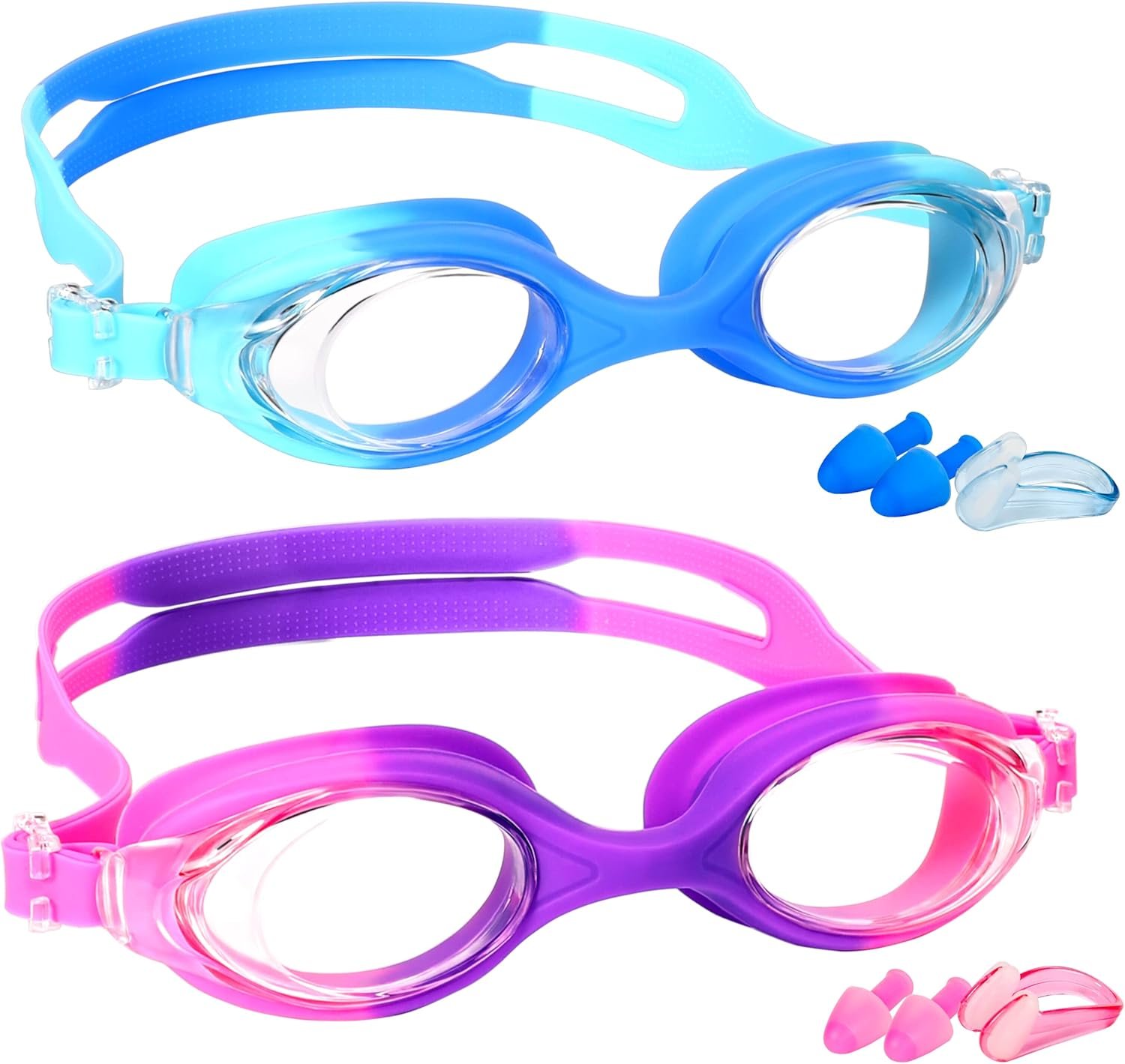 EWPJDK Kids Swim Goggles – 2 Pack Swimming Goggles Anti Fog No Leaking For Kids Age 3-15