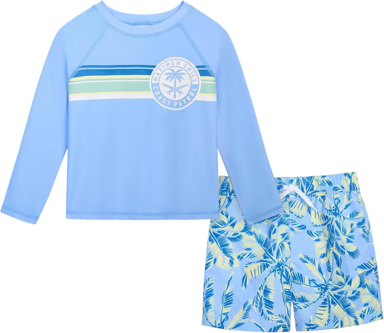 OSHKOSH B’GOSH Toddlers and Baby Boys’ Swimsuit Trunk and Rashguard Set