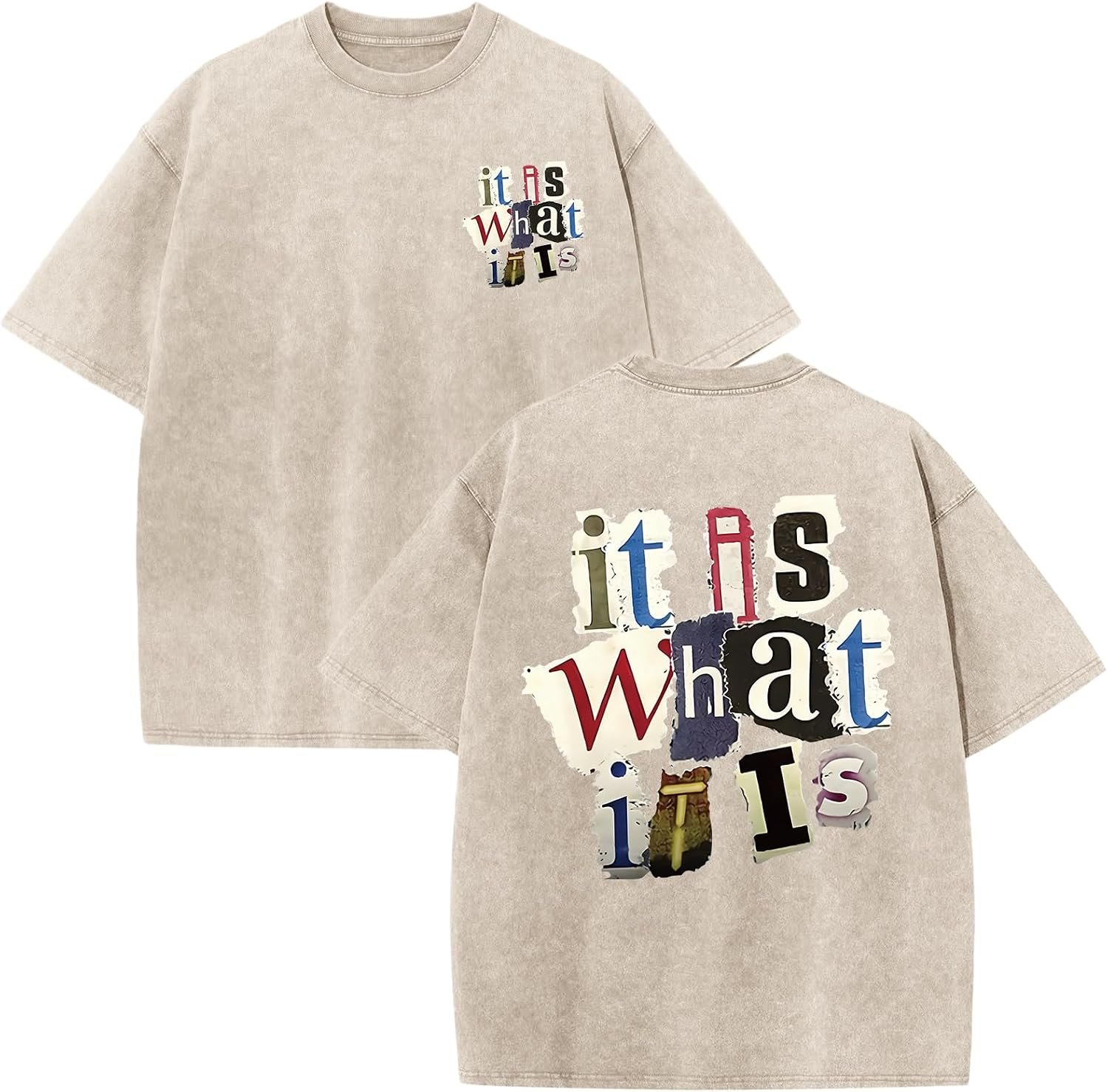 Boys Graphic Tees Vintage It is What It is Tshirts for Tween Boys Funny Saying Shirts Short Sleeve Loose Tee Tops