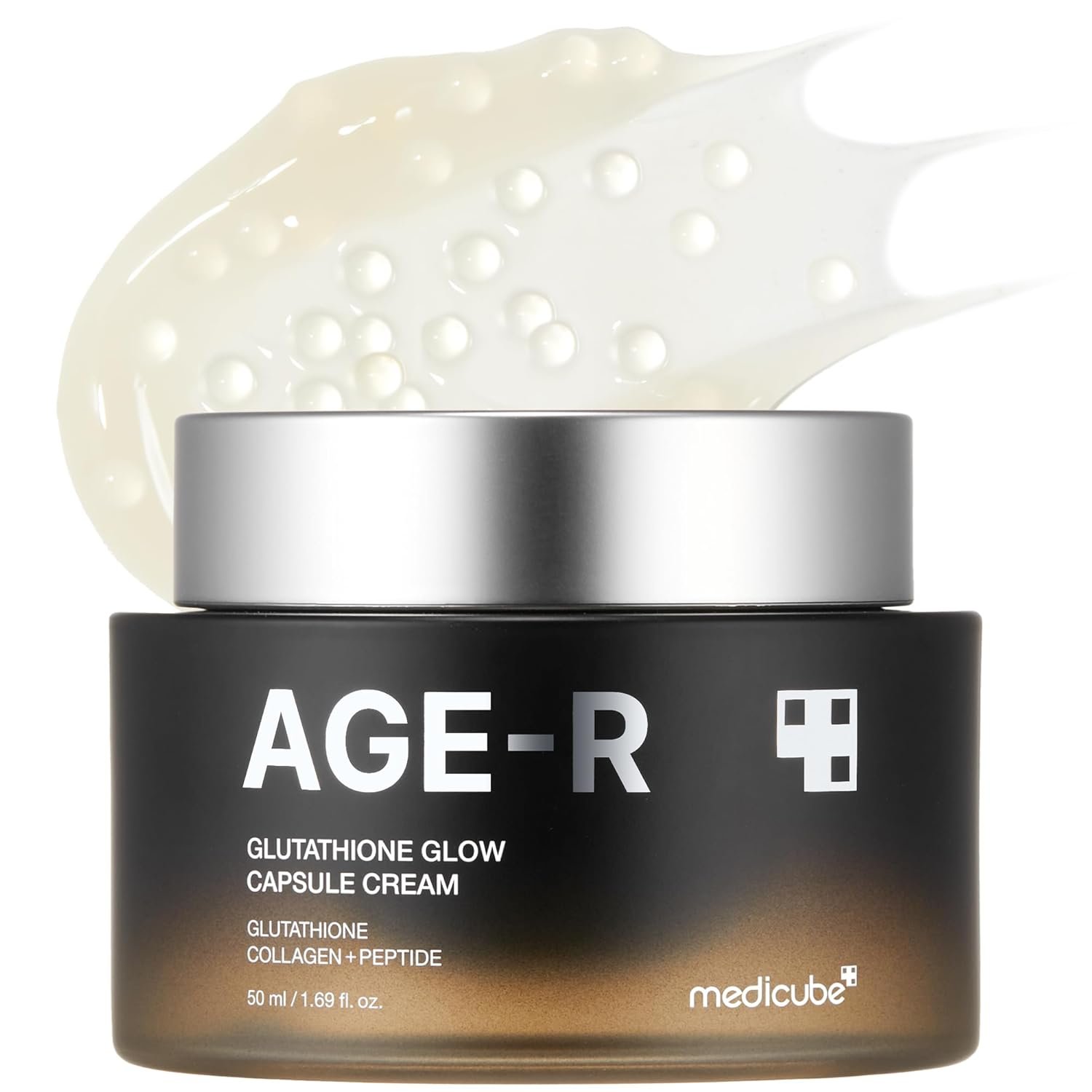 medicube AGE-R Glutathione Glow Capsule Facial Cream – Instant Lifting Moisturizer – Collagen Peptide For Hydrating Glow – Improve Blemishes, Uneven Skin Tone – Korean Skin Care 1.69 fl.oz