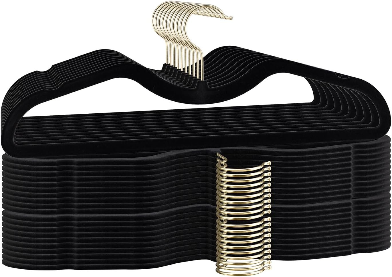 Velvet Short Neck Hangers – Heavy-Duty, Non-Slip Felt Surface, Space-Saving Design with Anti-Slip Grooves & Shoulder Shape, 360° Rotating Hooks, Durable for Coats, Shirt& Dresses