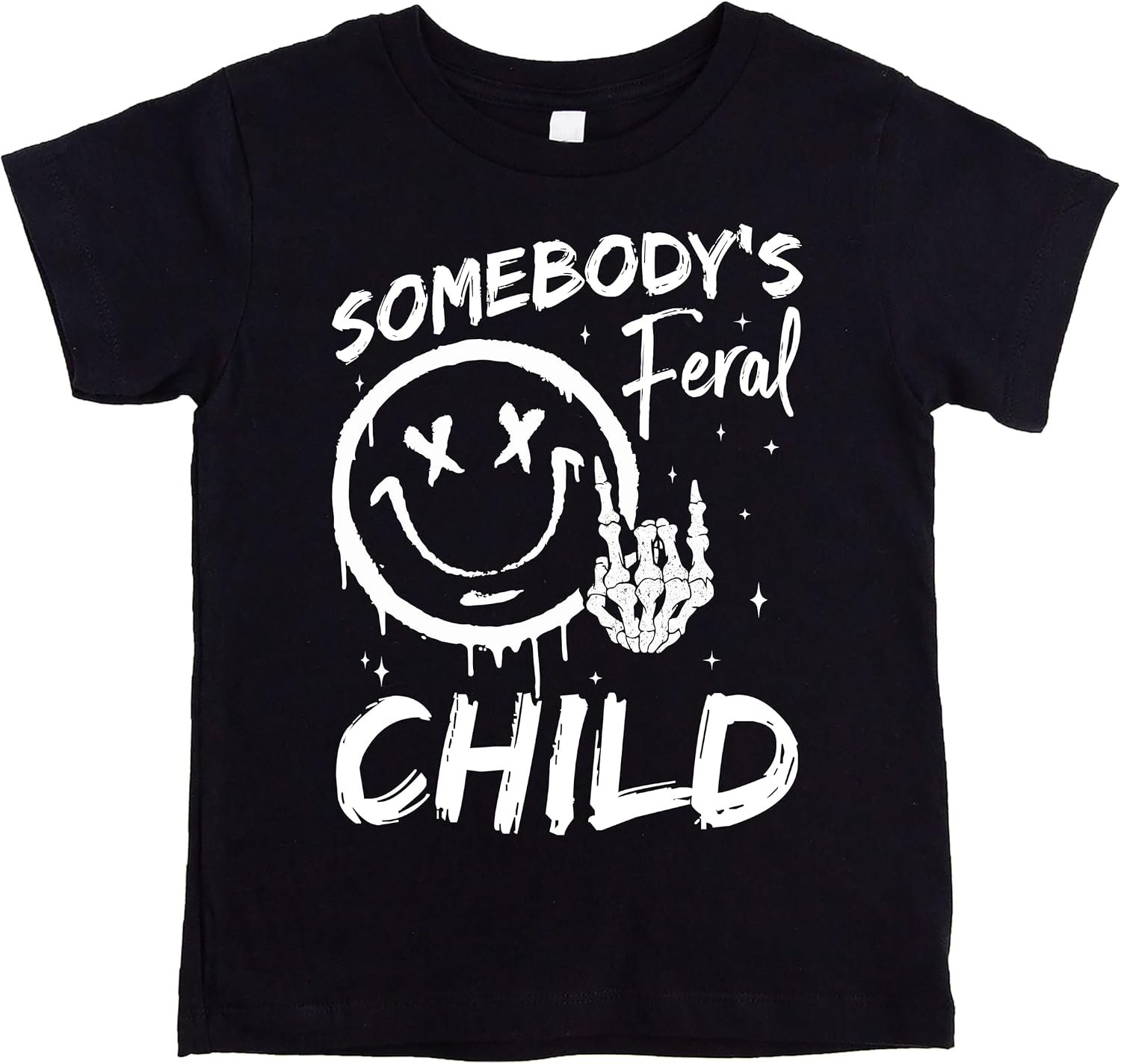 Funny Somebody’s Feral Child Shirt for Boys and Girls Vintage Retro Punk Rock Tee for Kids