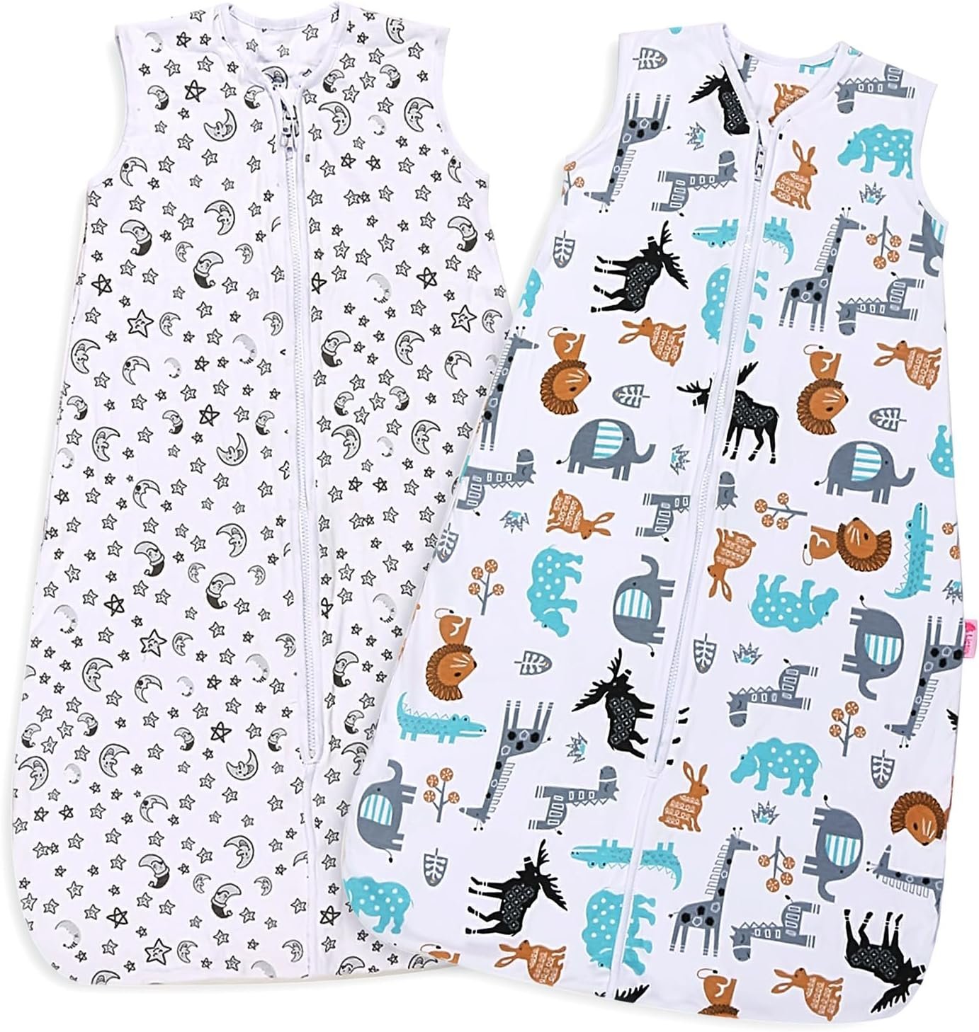 Lictin Baby Sleep Sack 0.5 Tog – 2 Pack Toddler Sleeping Sack 18-36 Months, Summer Baby Sleeping Bag, Sleeveless Baby Wearable Blanket with Adjustable Length and 2-Way Zipper