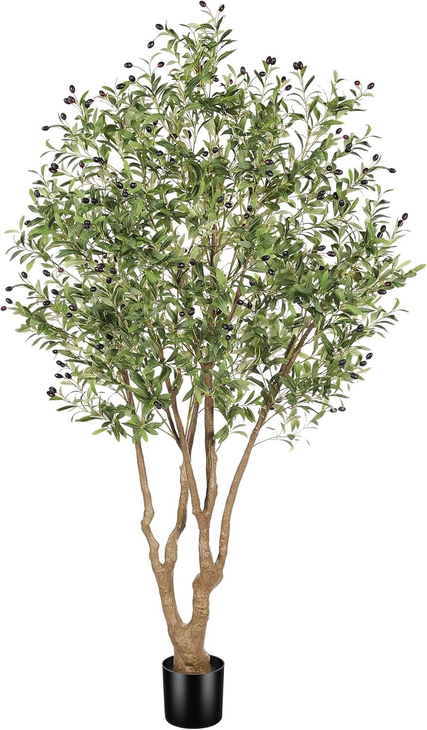 LYERSE Faux Olive Tree 7ft – Artificial Olive Tree Indoor with Large Branches and Realistic Fruits – Fake Olive Tree with Sturdy Base for Modern Home Office House Decor