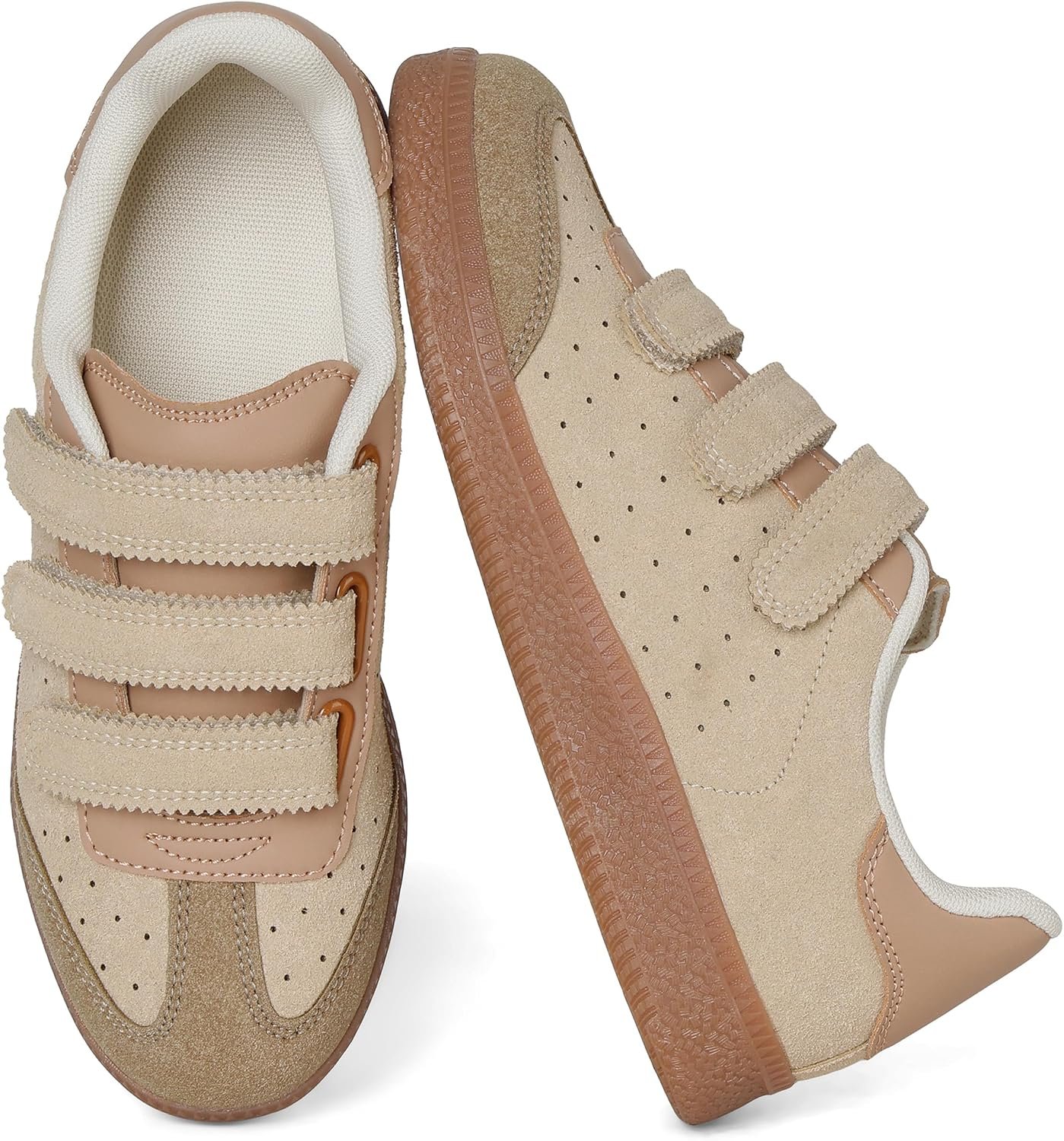 CYNLLIO Sneakers for Women Fashion Cute Tennis Shoes 2026 Leather Suede Non-Slip Walking Shoes Casual Lightweight Comfortable