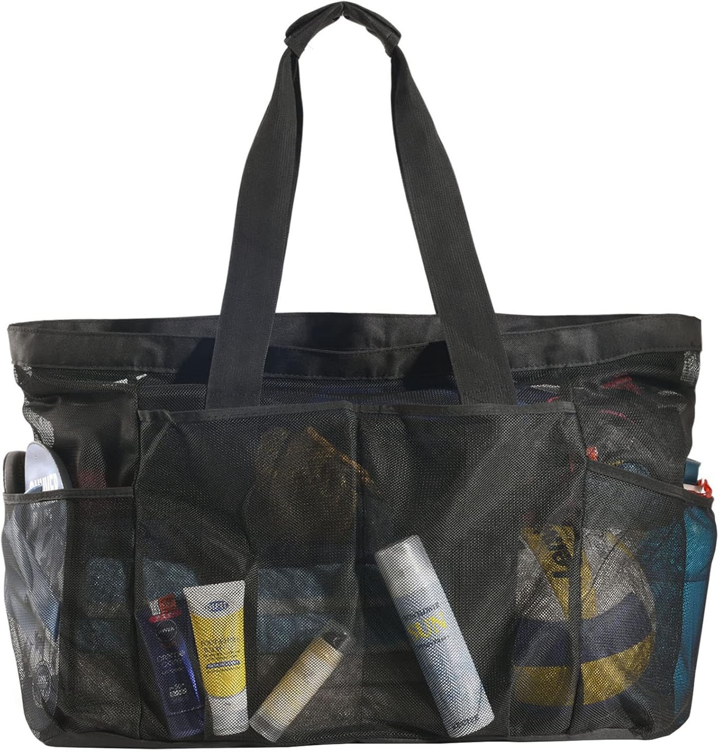 Mesh Beach Duffle Bag, XL Large Size with Top Zipper and Extra Pockets for Beach Pool Cruise Family Swimming Equipment