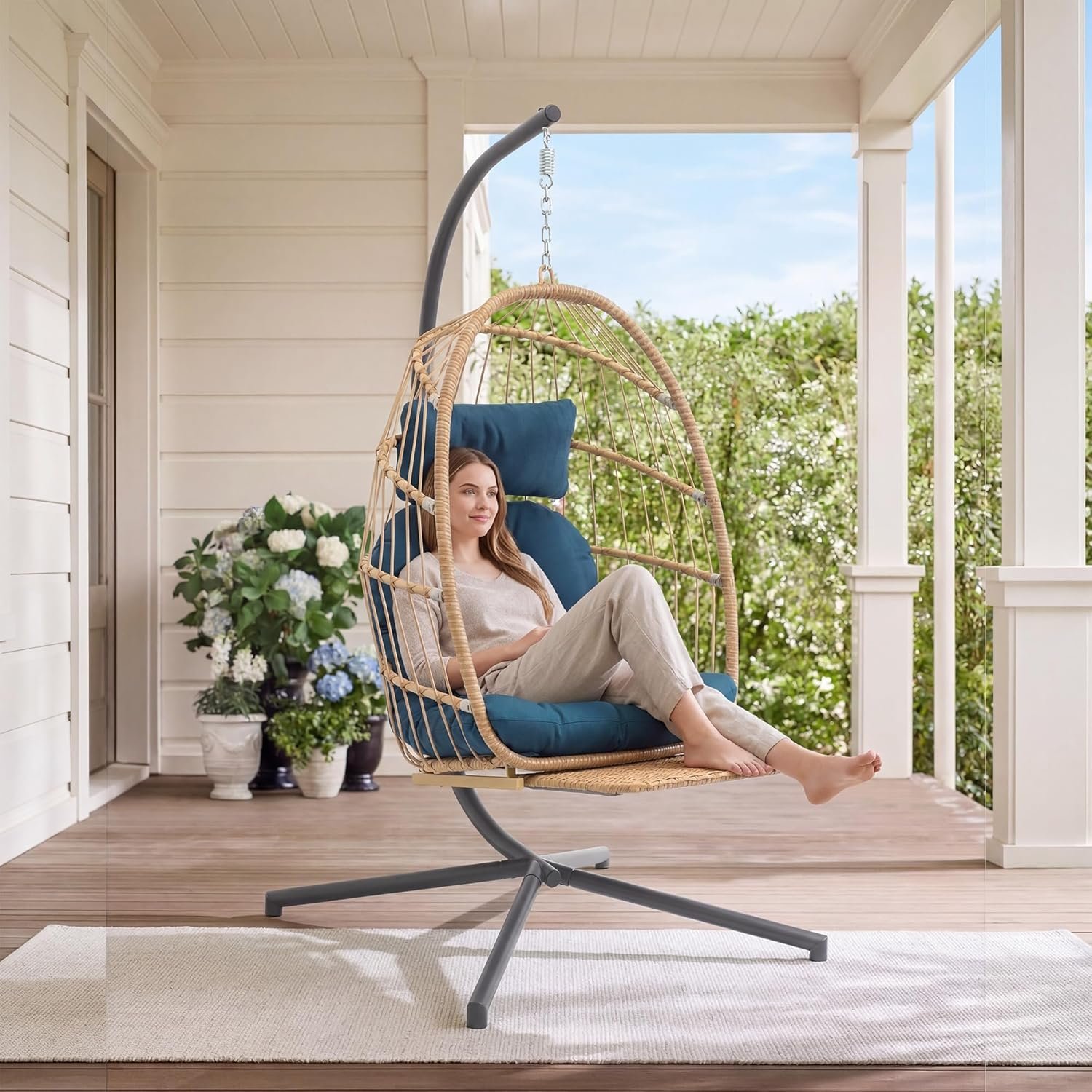 Yechen Hanging Egg Chair | with Stand, Footrest Included