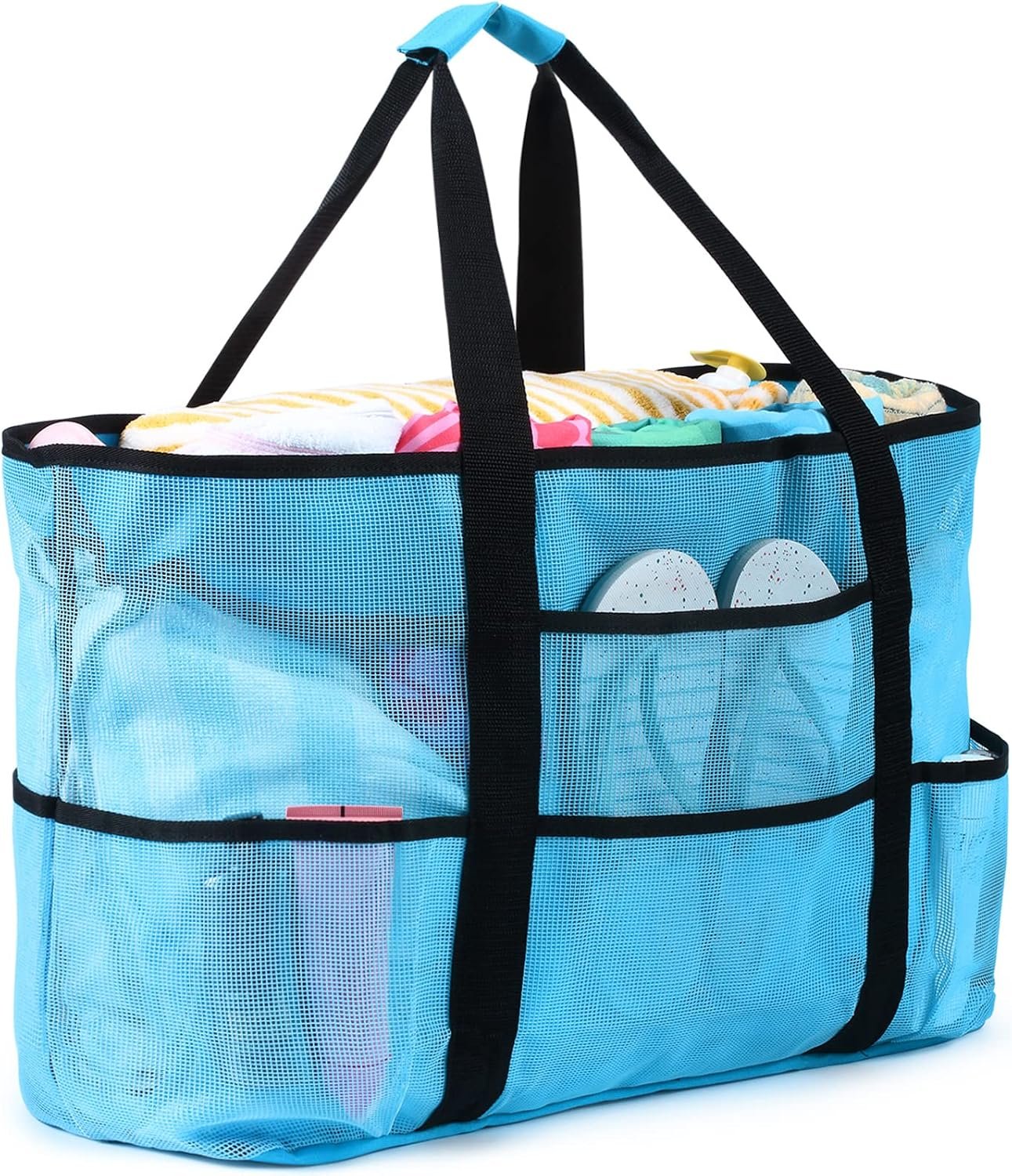 oscaurt Mesh Beach Bag Extra Large Waterproof Sandproof Beach Tote Pool Swim Bag Travel Vacation Essentials